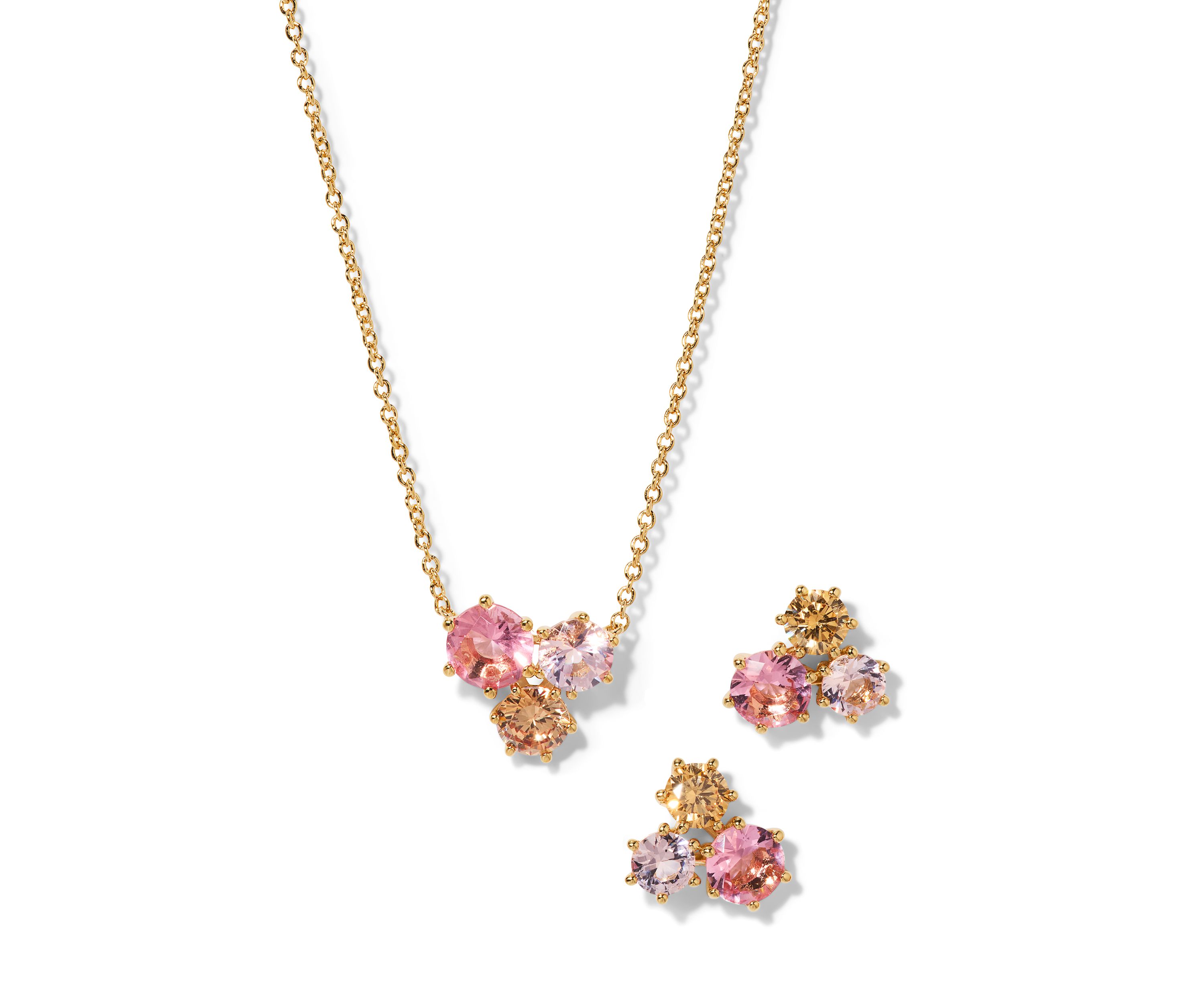 Lab Grown Beauty Pendant Necklace and Earrings Set