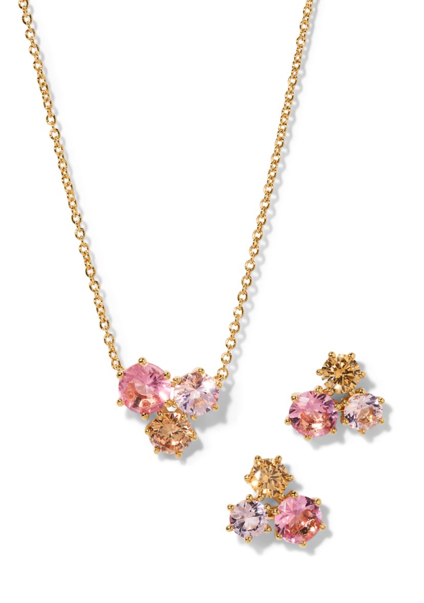 Lab Grown Beauty Pendant Necklace and Earrings Set