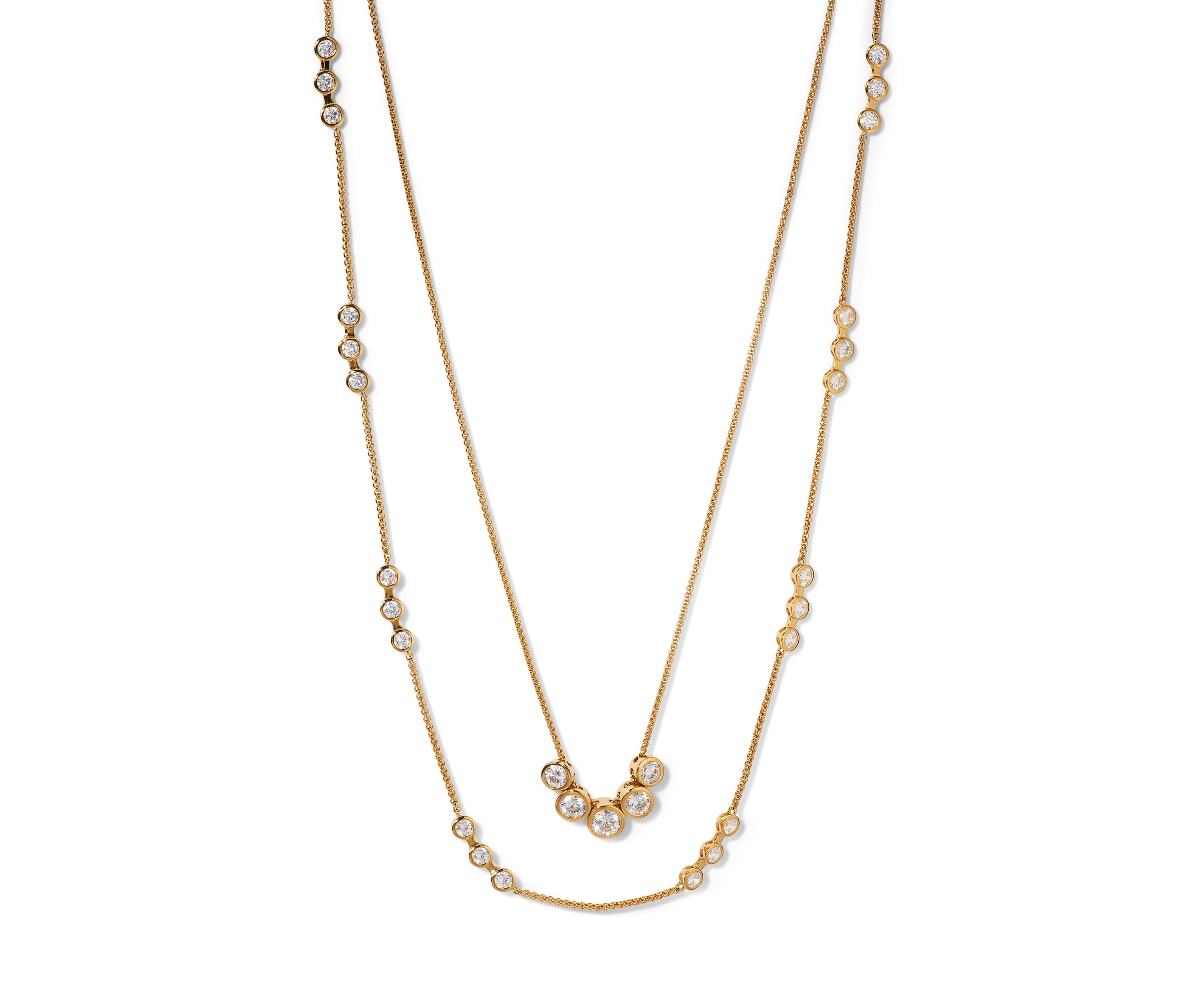 Gold Plated Brooklyn Double Row Necklace