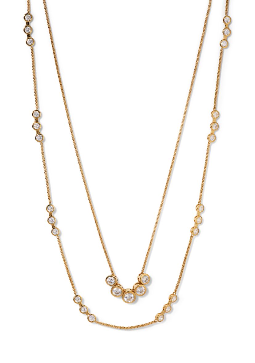 Gold Plated Brooklyn Double Row Necklace