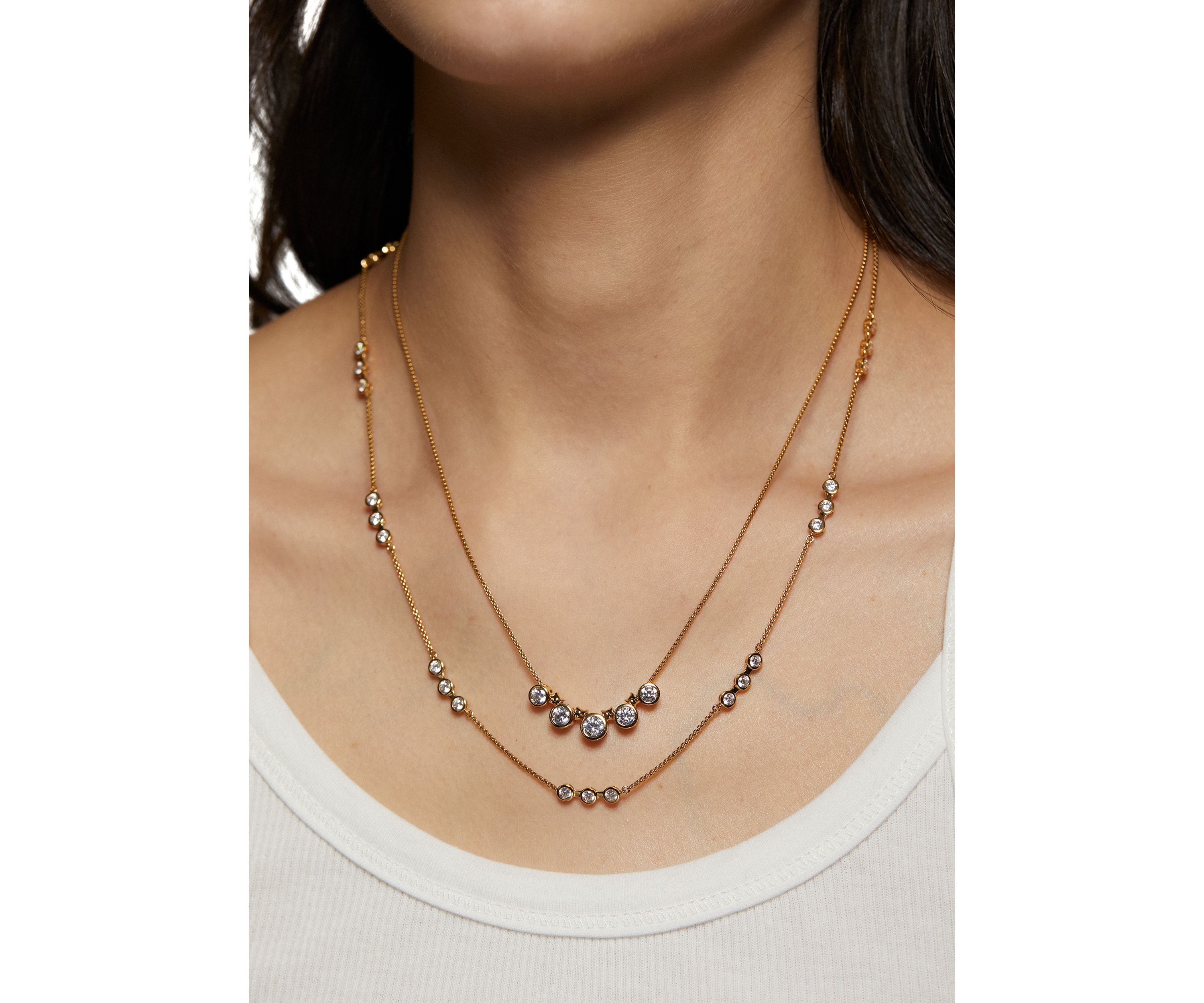 Gold Plated Brooklyn Double Row Necklace