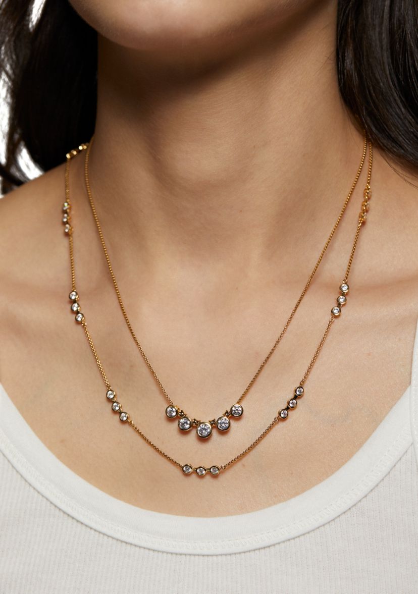 Gold Plated Brooklyn Double Row Necklace