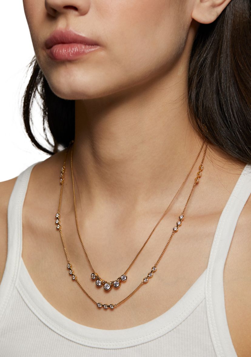 Gold Plated Brooklyn Double Row Necklace