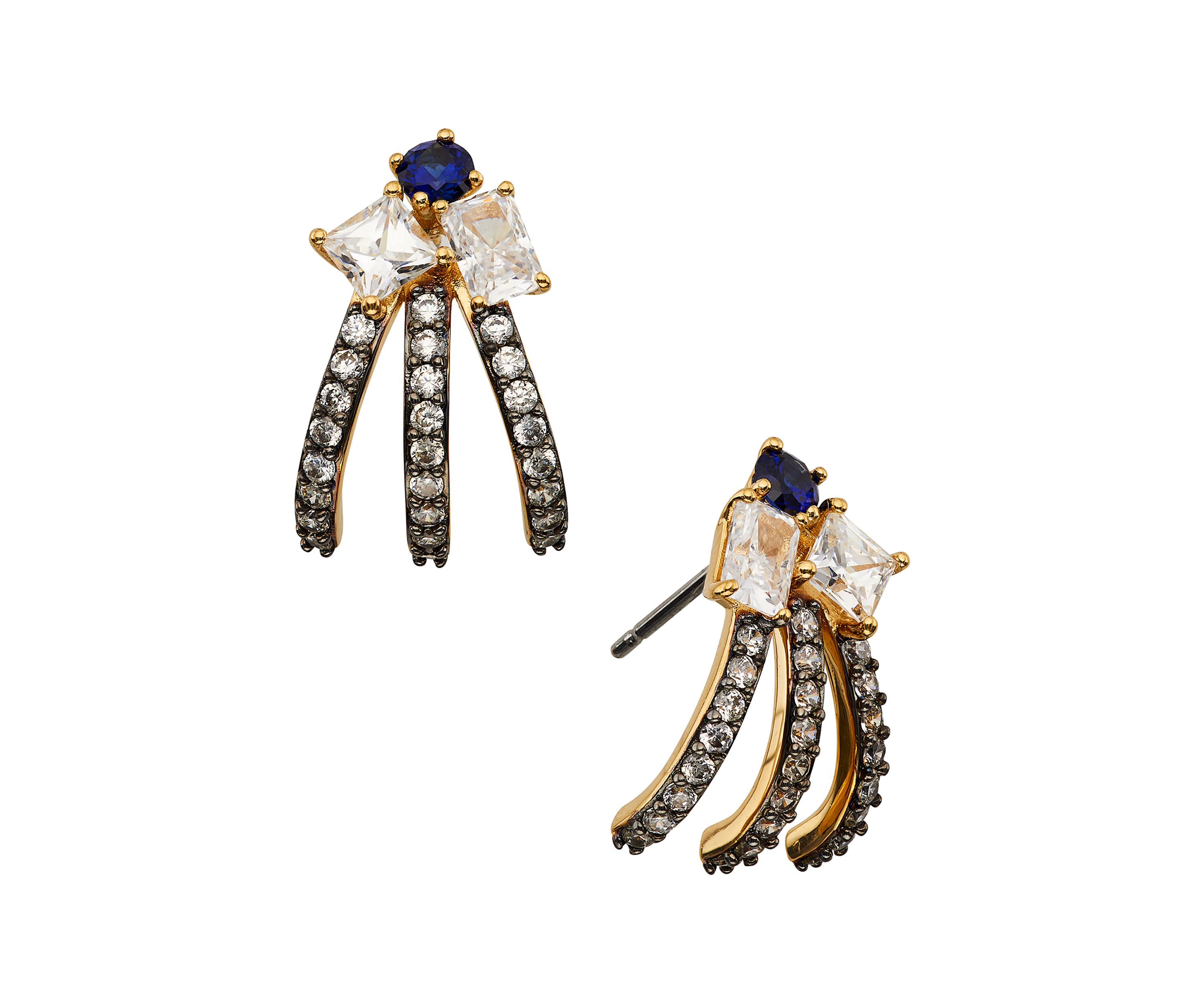 2.98 ct. t.w. Cubic Zirconia and Synthetic Corundum Earrings 