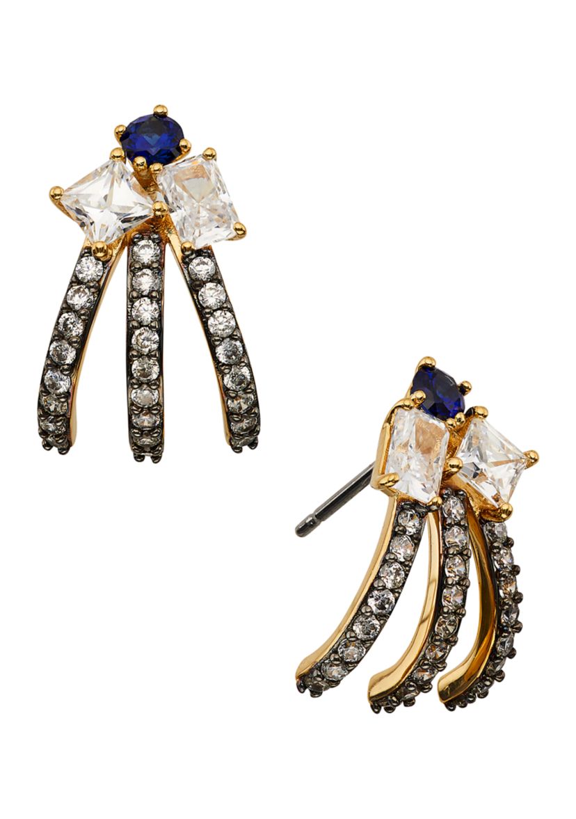 2.98 ct. t.w. Cubic Zirconia and Synthetic Corundum Earrings 