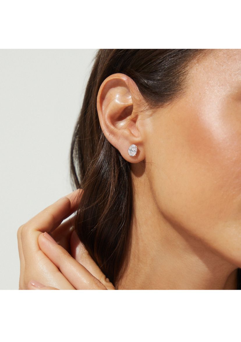 Modern Love Large Oval Cubic Zirconia Earrings