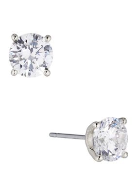 Nadri Modern Love Large Round Cubic Zirconia Earrings, Silver
