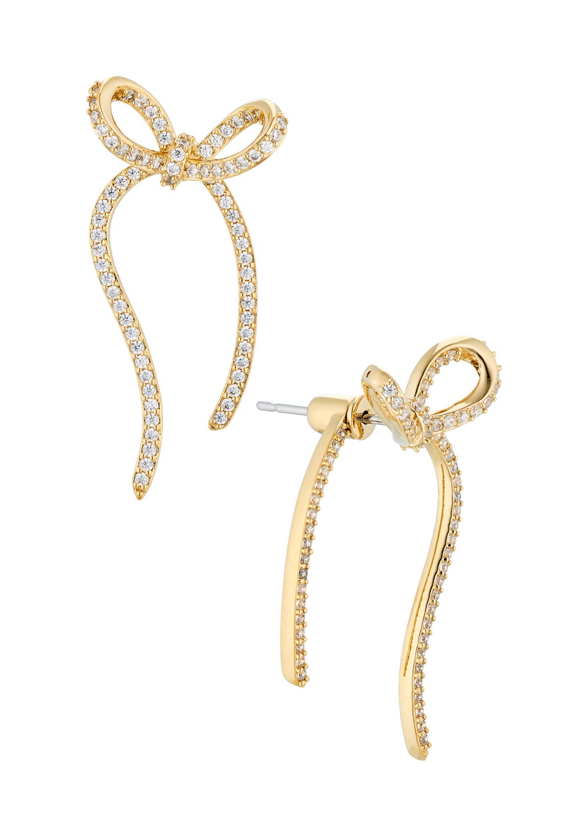 Lab Created Cubic Zirconia In the Air Bow Earrings