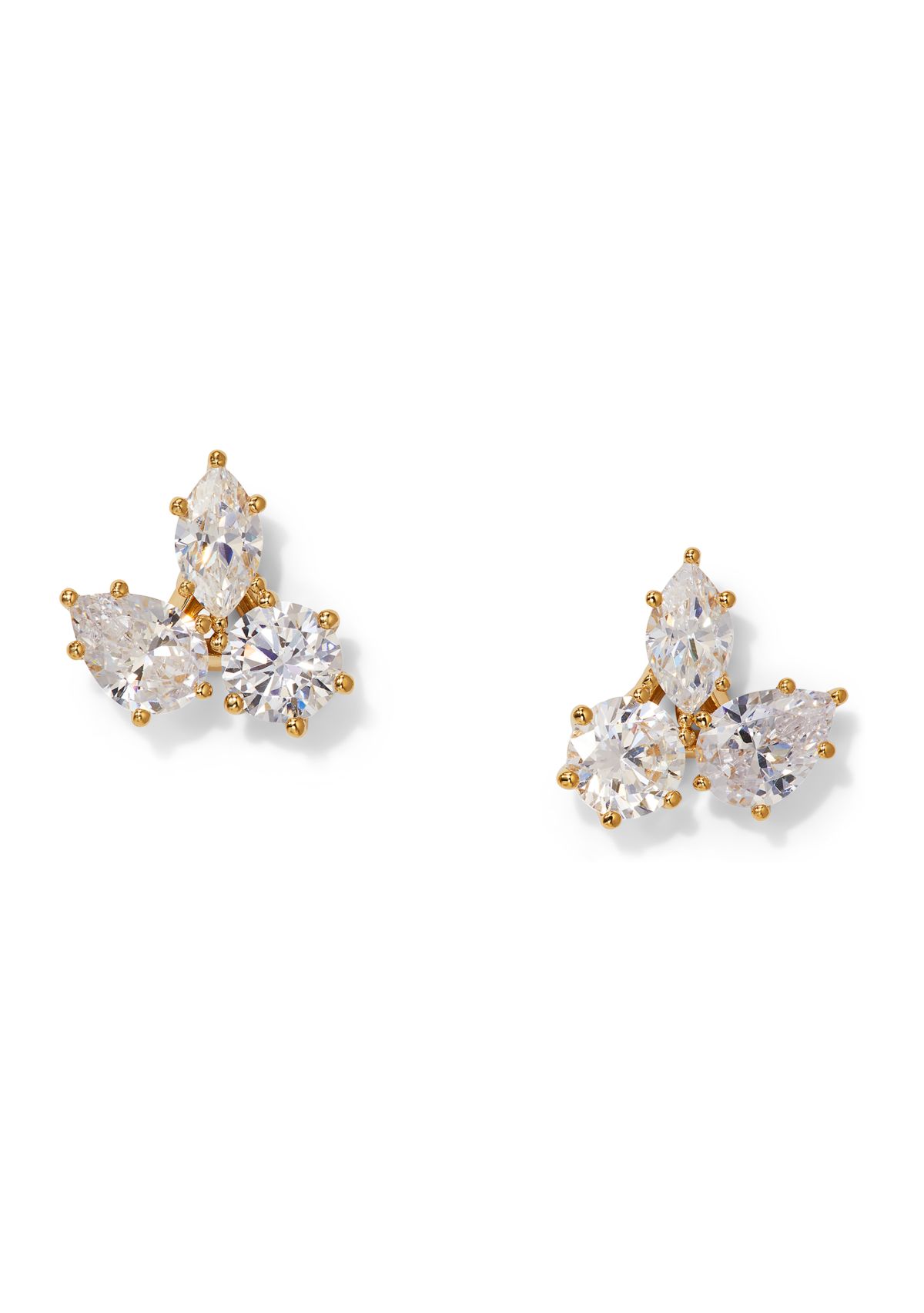 Lab Grown Mixed Cubic Zirconia Cluster Earrings