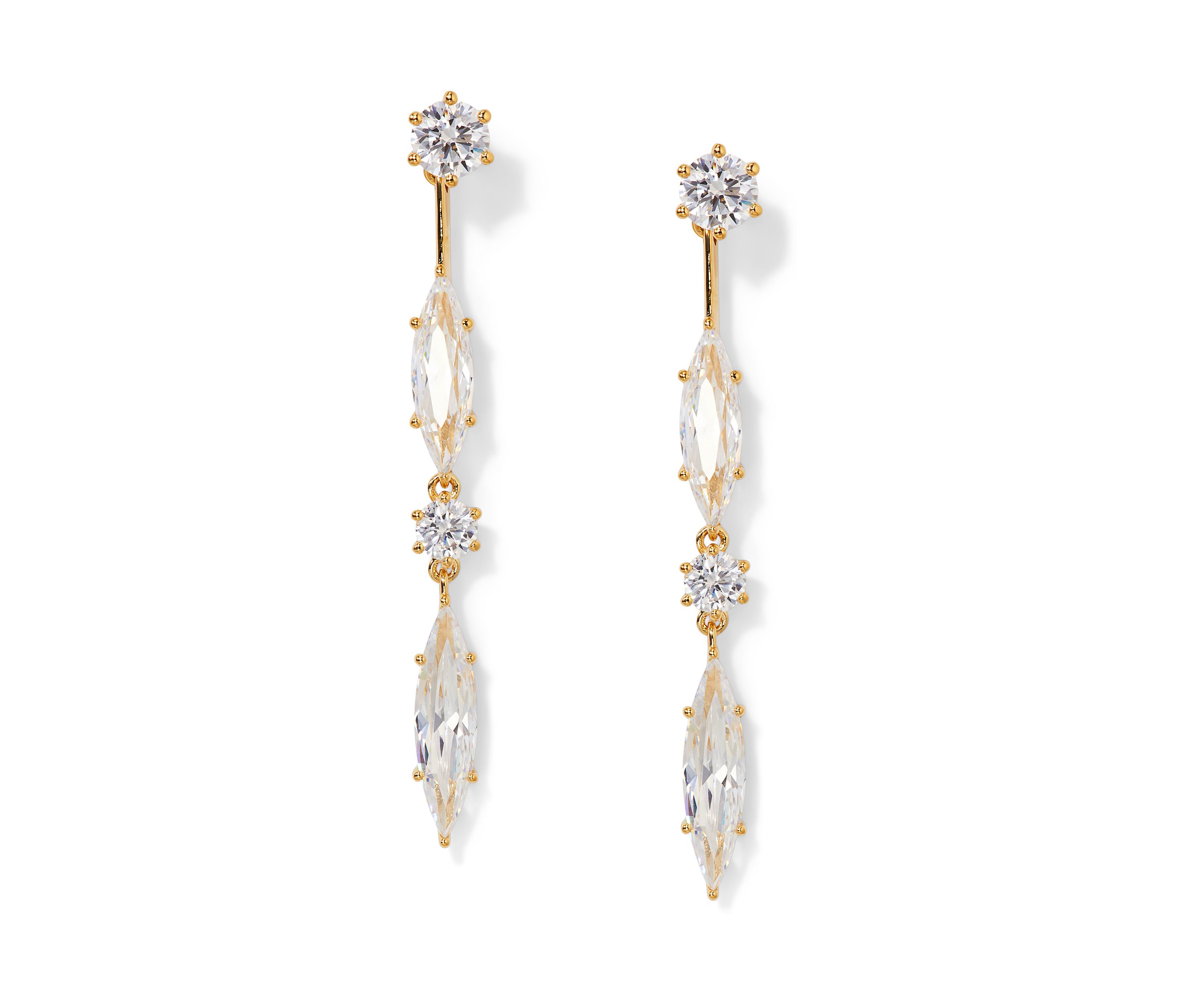 Lab Grown Front and Back Linear Earrings