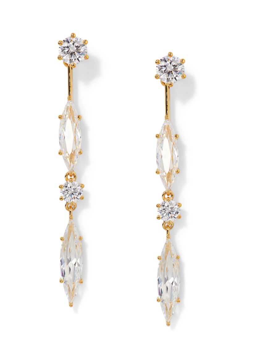 Lab Grown Front and Back Linear Earrings