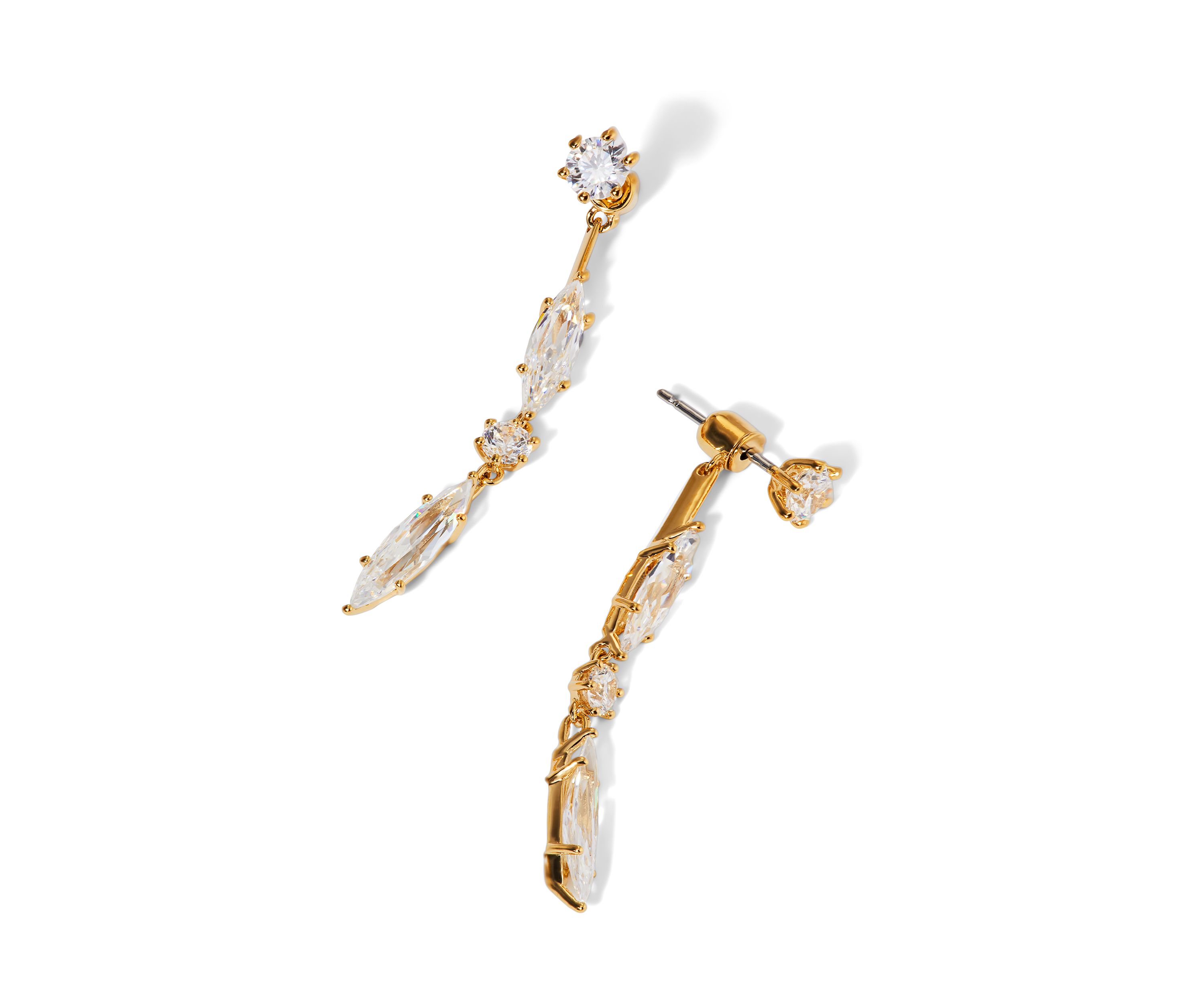 Lab Grown Front and Back Linear Earrings