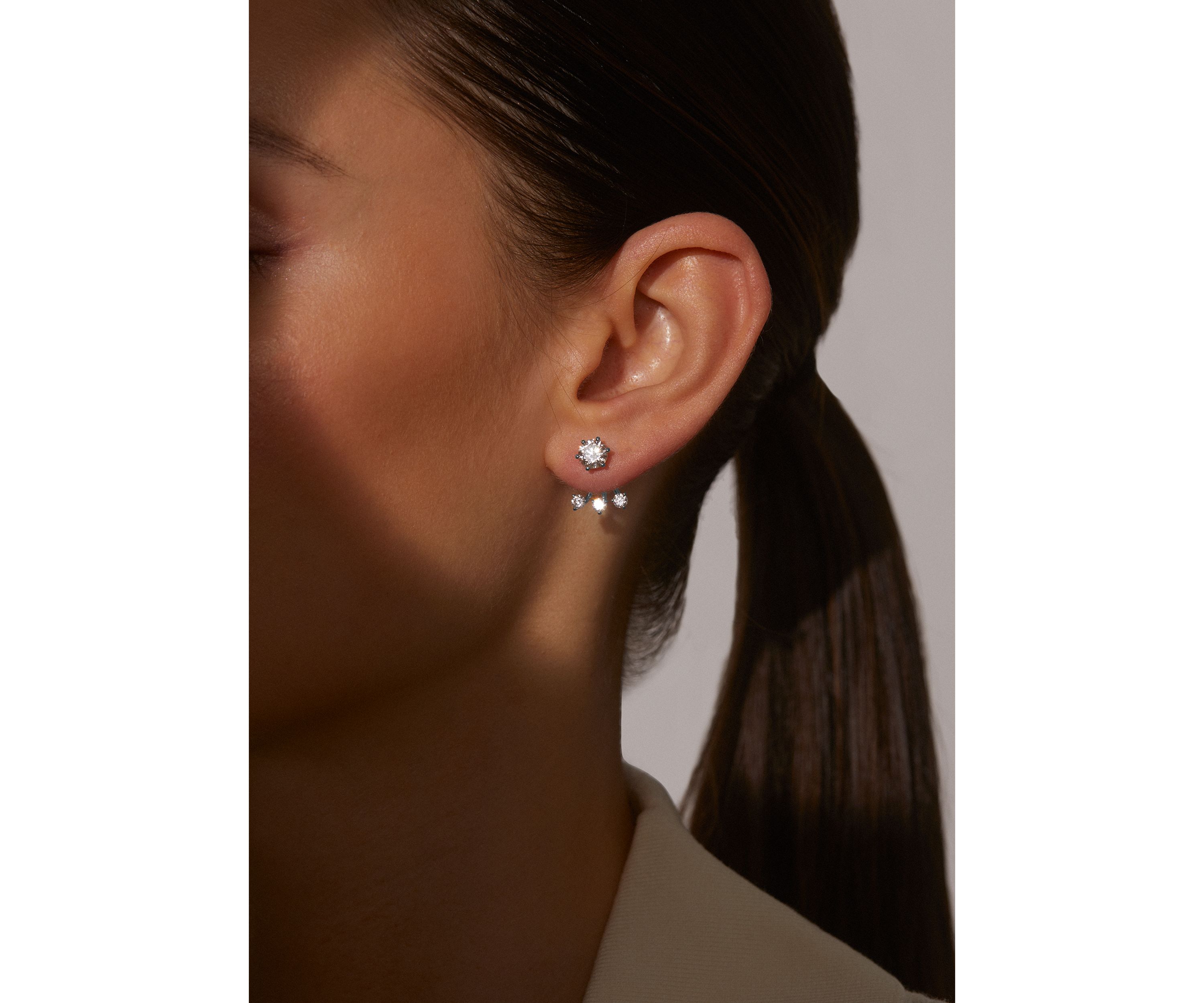 Lab Grown Jacket Earrings