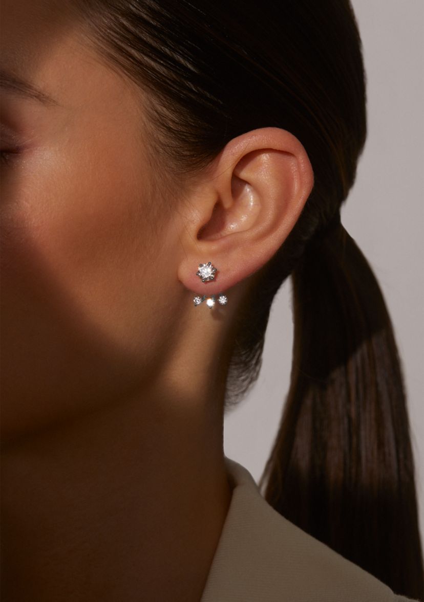 Lab Grown Jacket Earrings