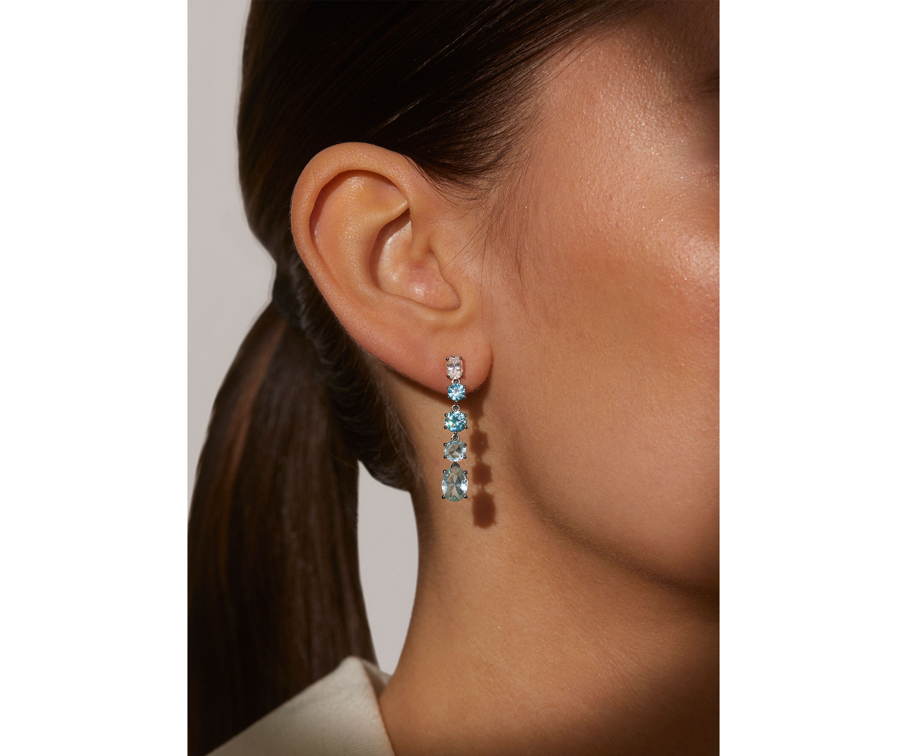 Lab Grown  Natural Beauty Long Linear earrings