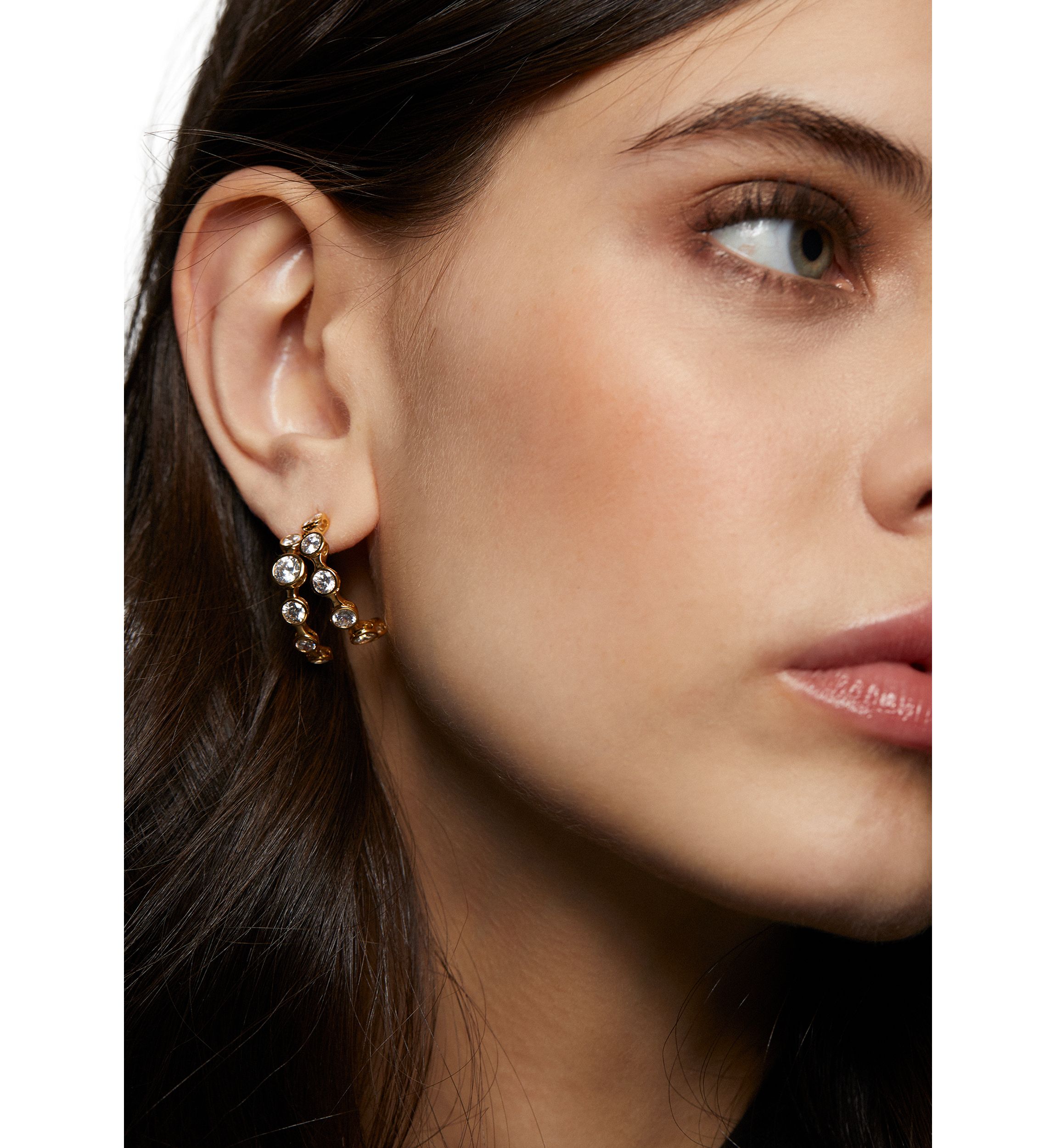 Brooklyn Double Row Hoop Earrings 