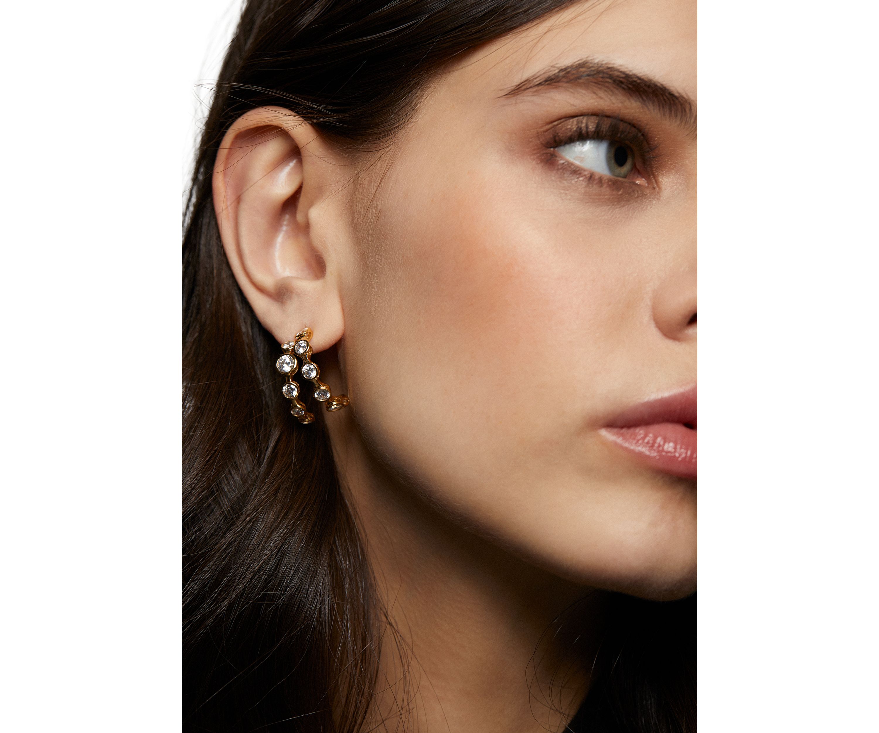 Brooklyn Double Row Hoop Earrings 