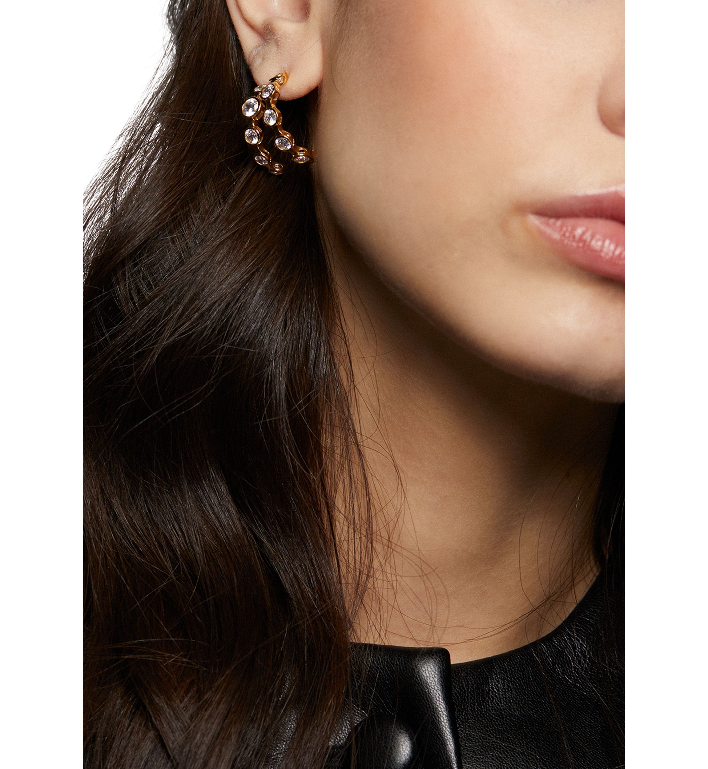 Brooklyn Double Row Hoop Earrings 