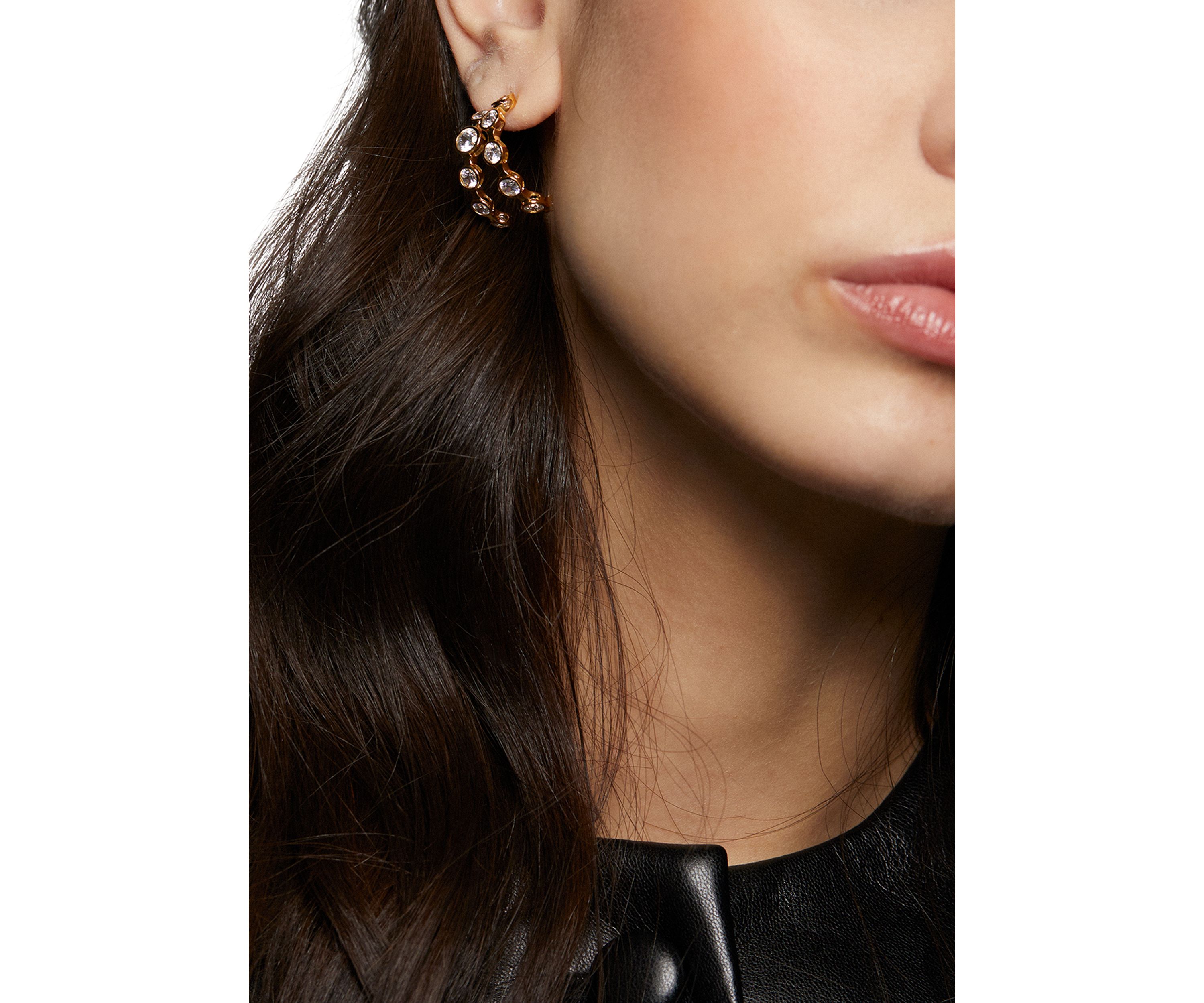 Brooklyn Double Row Hoop Earrings 