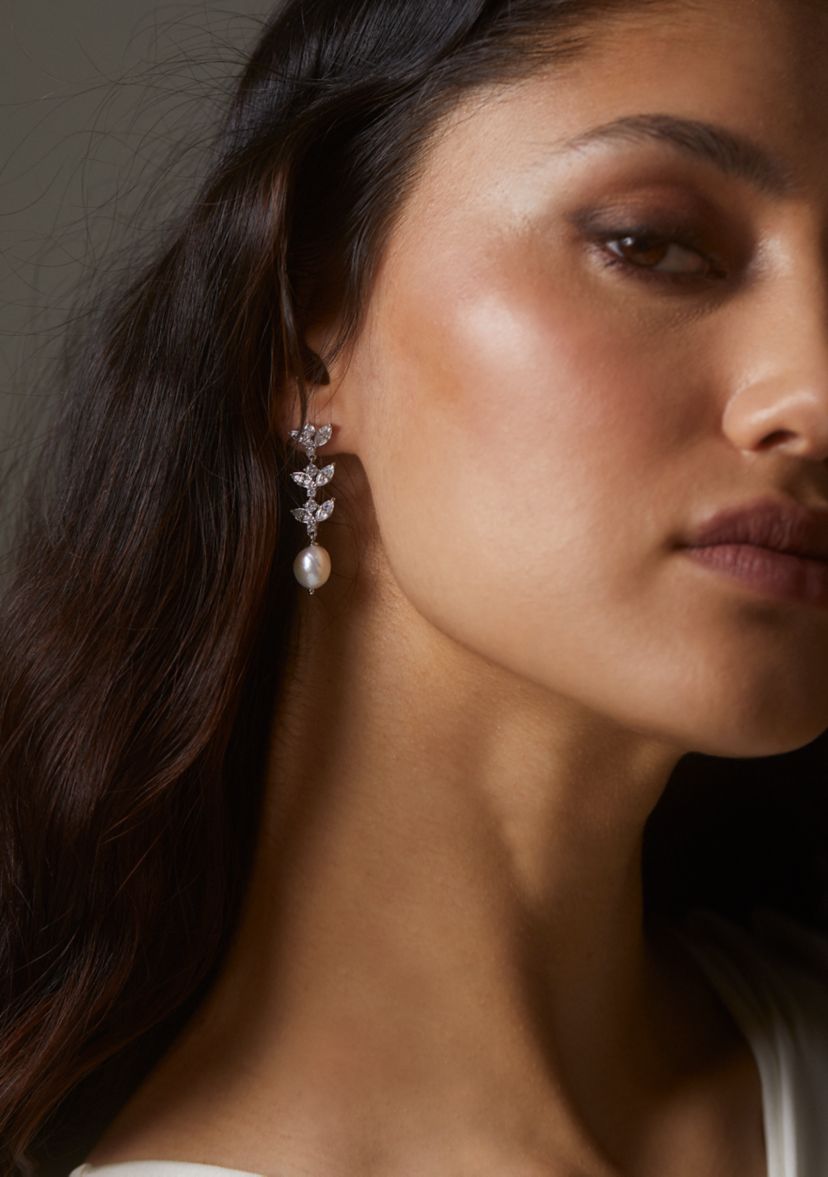 Lab Grown Ravish Linear Drop Earrings