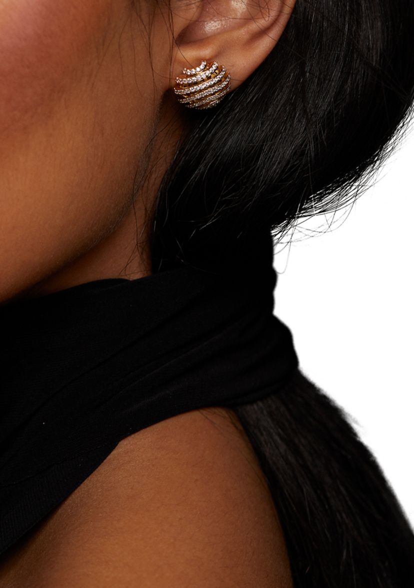 Pisa Open Pavé Stud Earrings