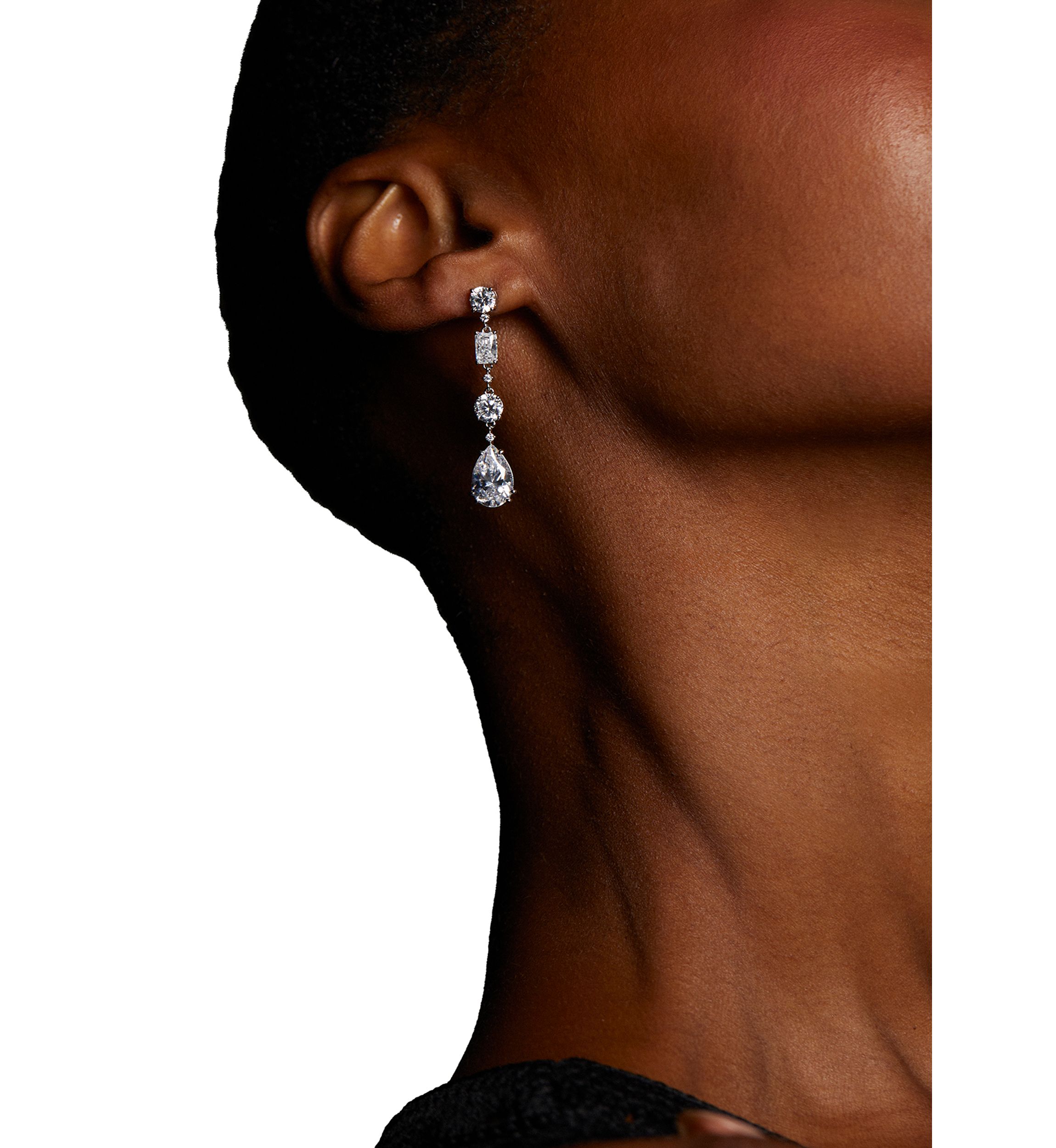 Everleigh Linear Pear Drop Earrings