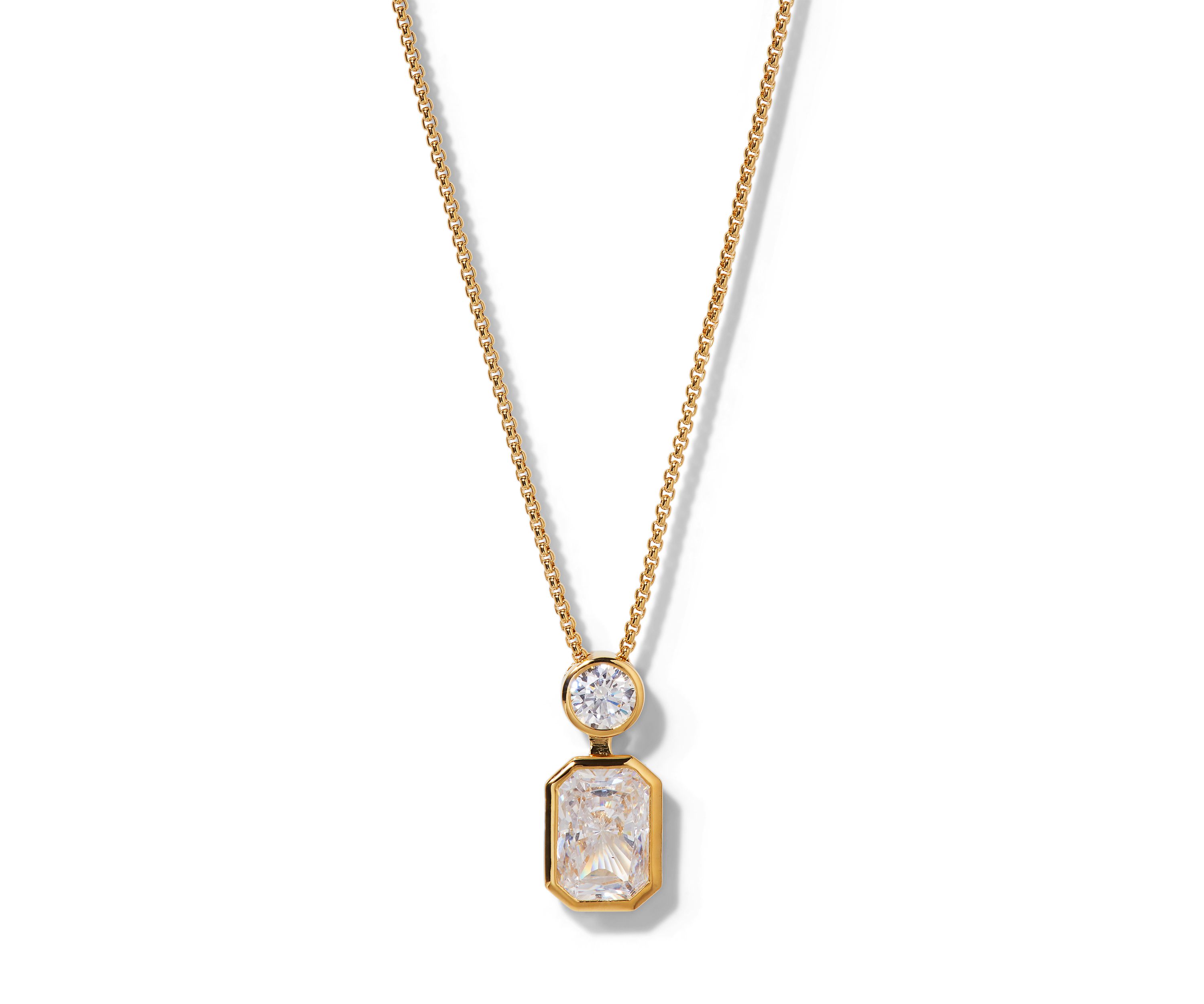 Brooklyn Slider Emerald Cubic Zirconia Pendant Necklace