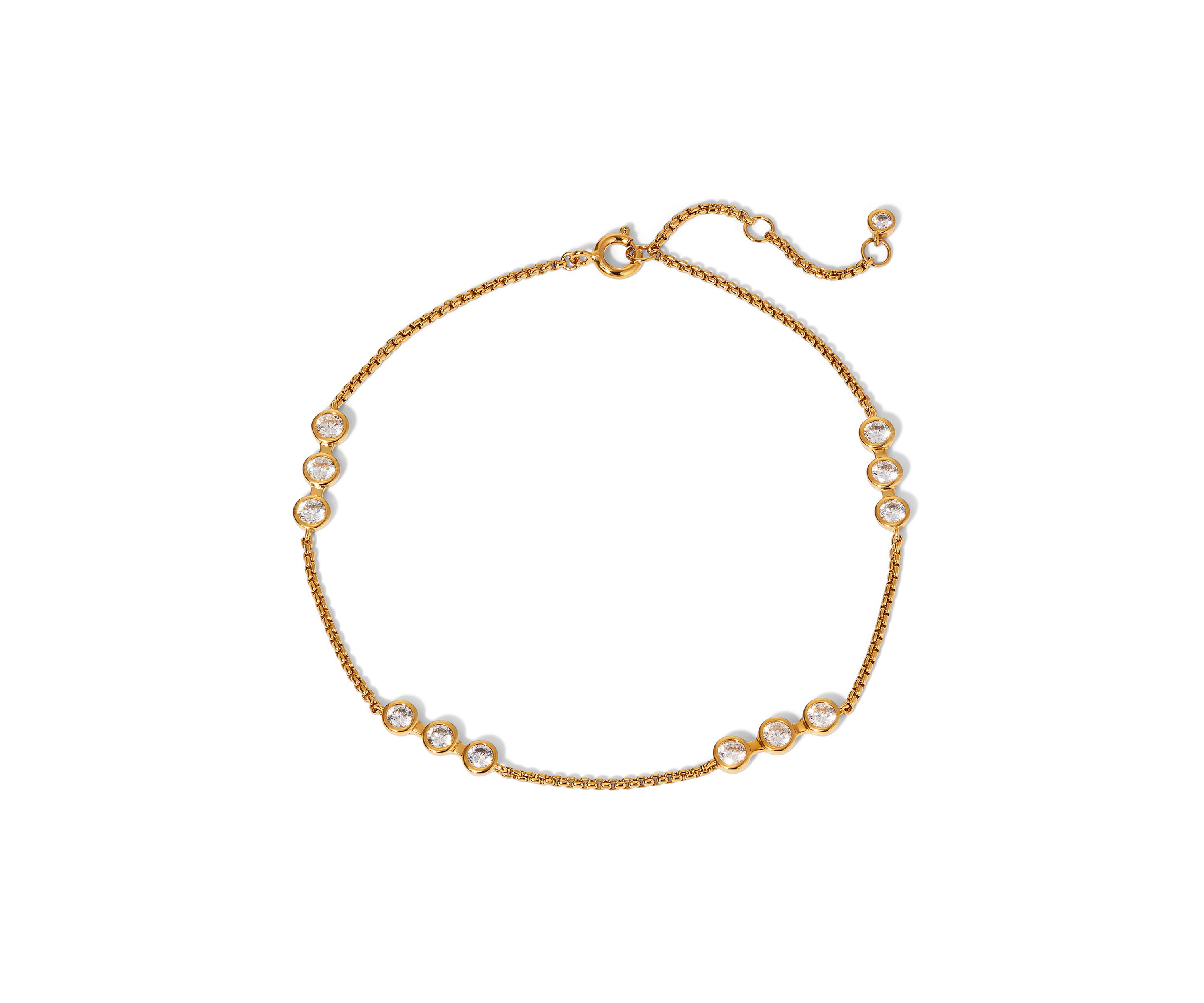 Gold Tone Brooklyn Chanel CZ Anklet 