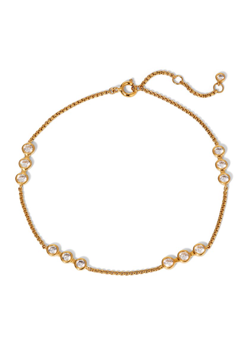 Gold Tone Brooklyn Chanel CZ Anklet 