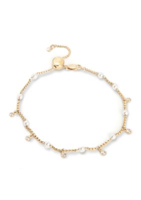 Michael Kors Gold-Tone Pearl Anklet | belk