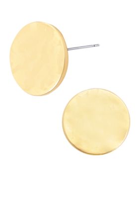 Kenneth Cole Small Gold-Tone Hammered Stud Earrings | belk