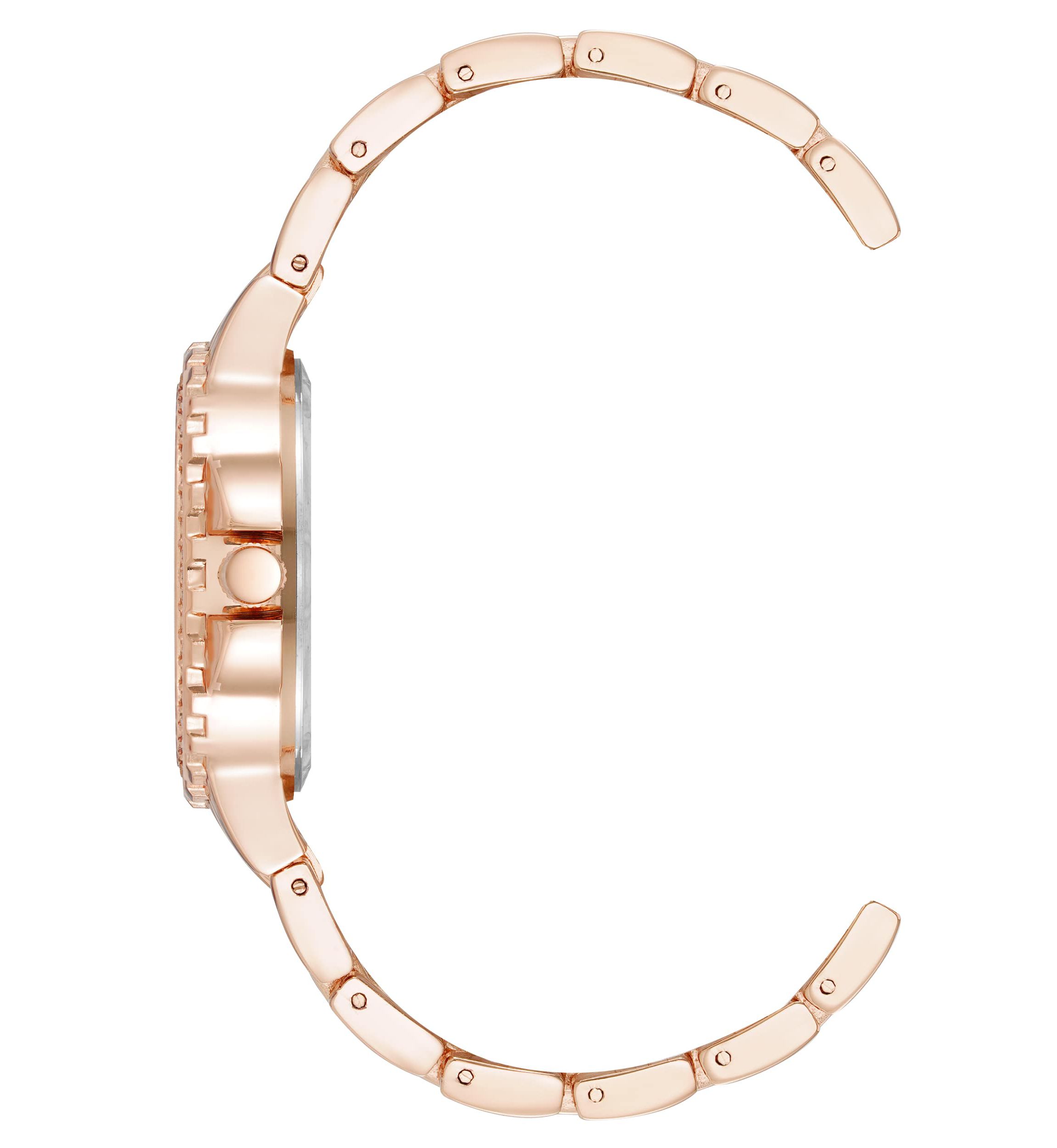 Steve Madden Womens Charming Hot Pink and Rose Gold-Tone Alloy Metal Bracelet Watch, 38mm
