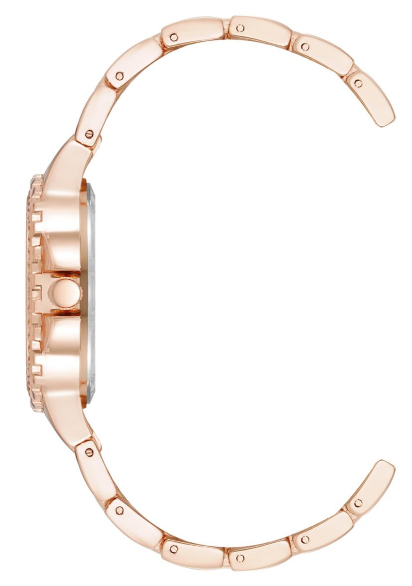 Steve Madden Womens Charming Hot Pink and Rose Gold-Tone Alloy Metal Bracelet Watch, 38mm