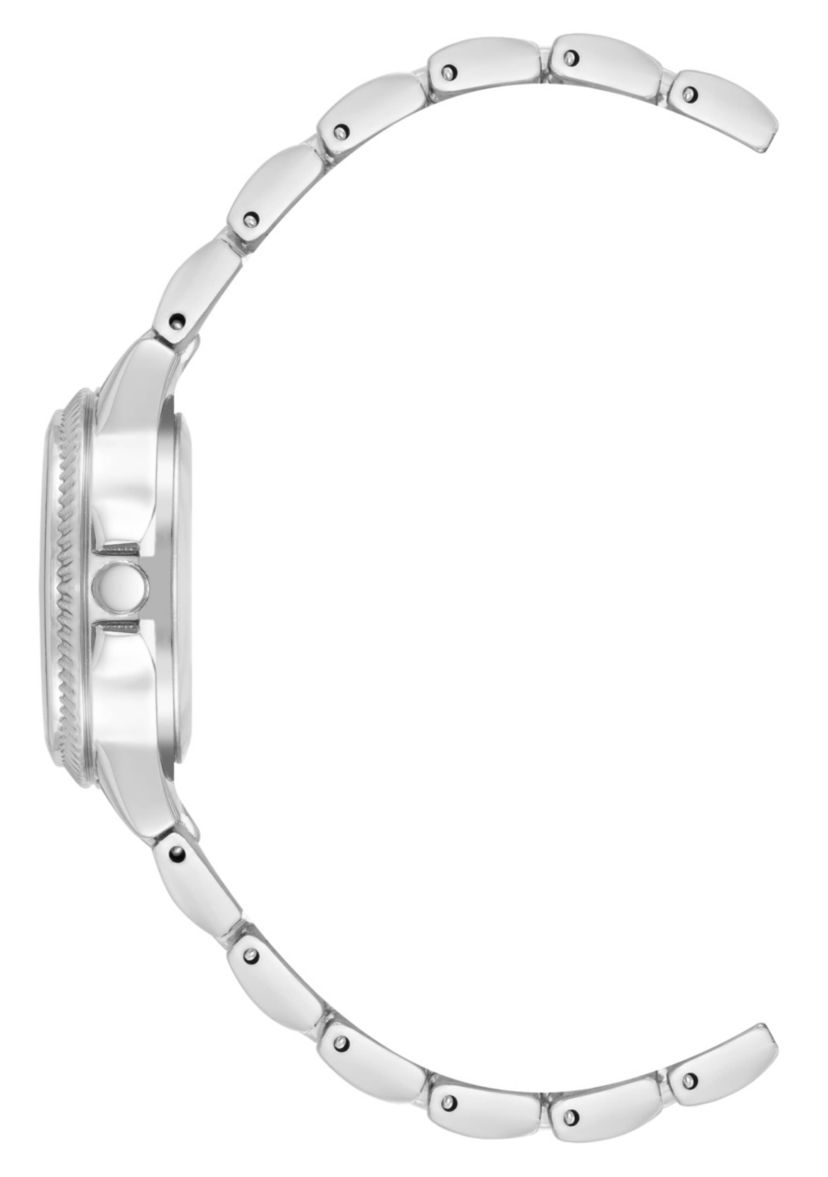 Steve Madden Womens Everyday Silver-Tone Alloy Metal Bracelet Watch, 30mm