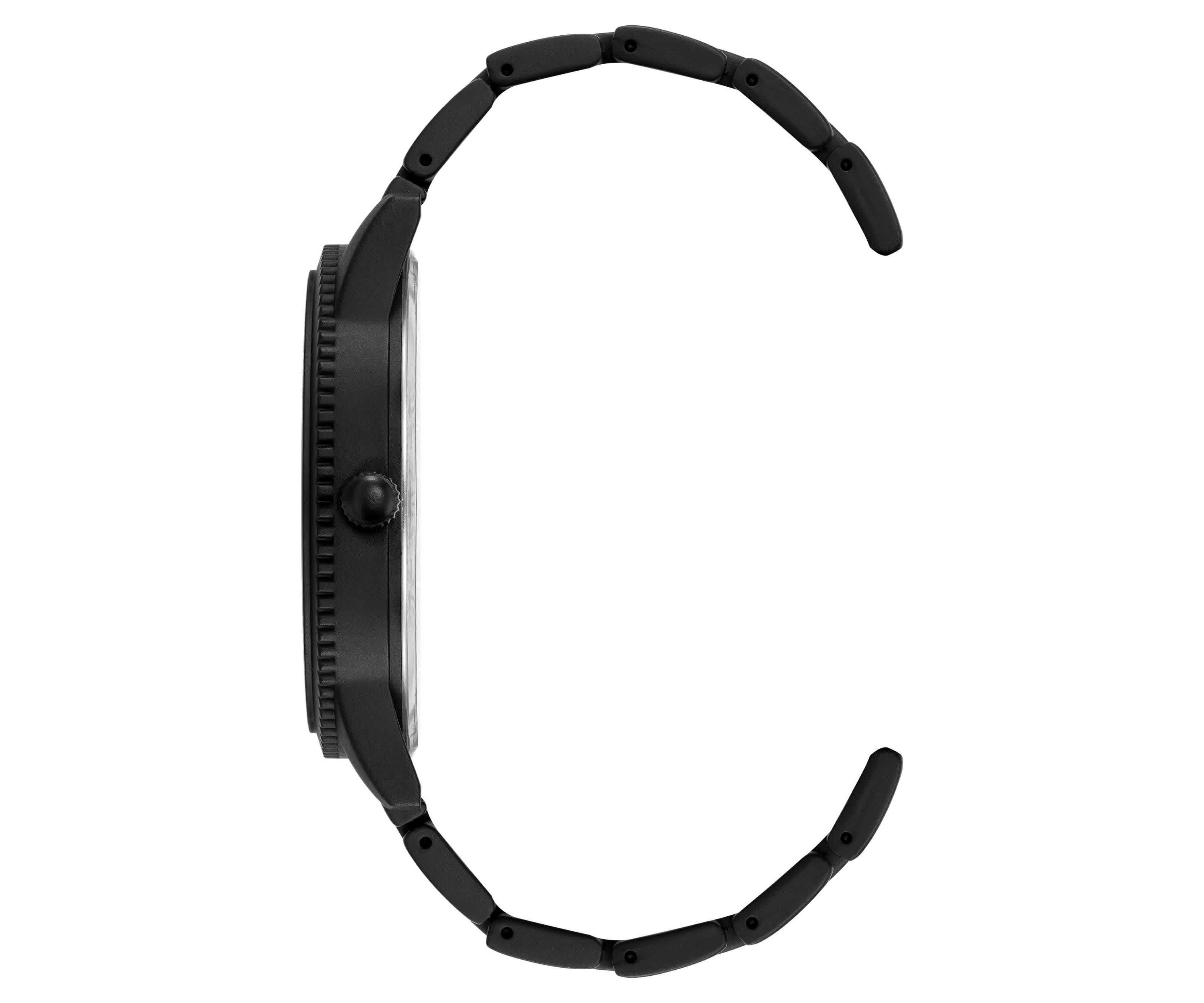 Steve Madden Mens Contemporary Black Alloy Metal Watch, 45mm