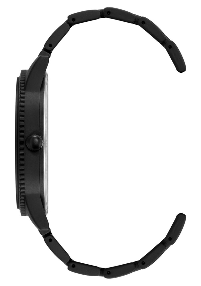 Steve Madden Mens Contemporary Black Alloy Metal Watch, 45mm