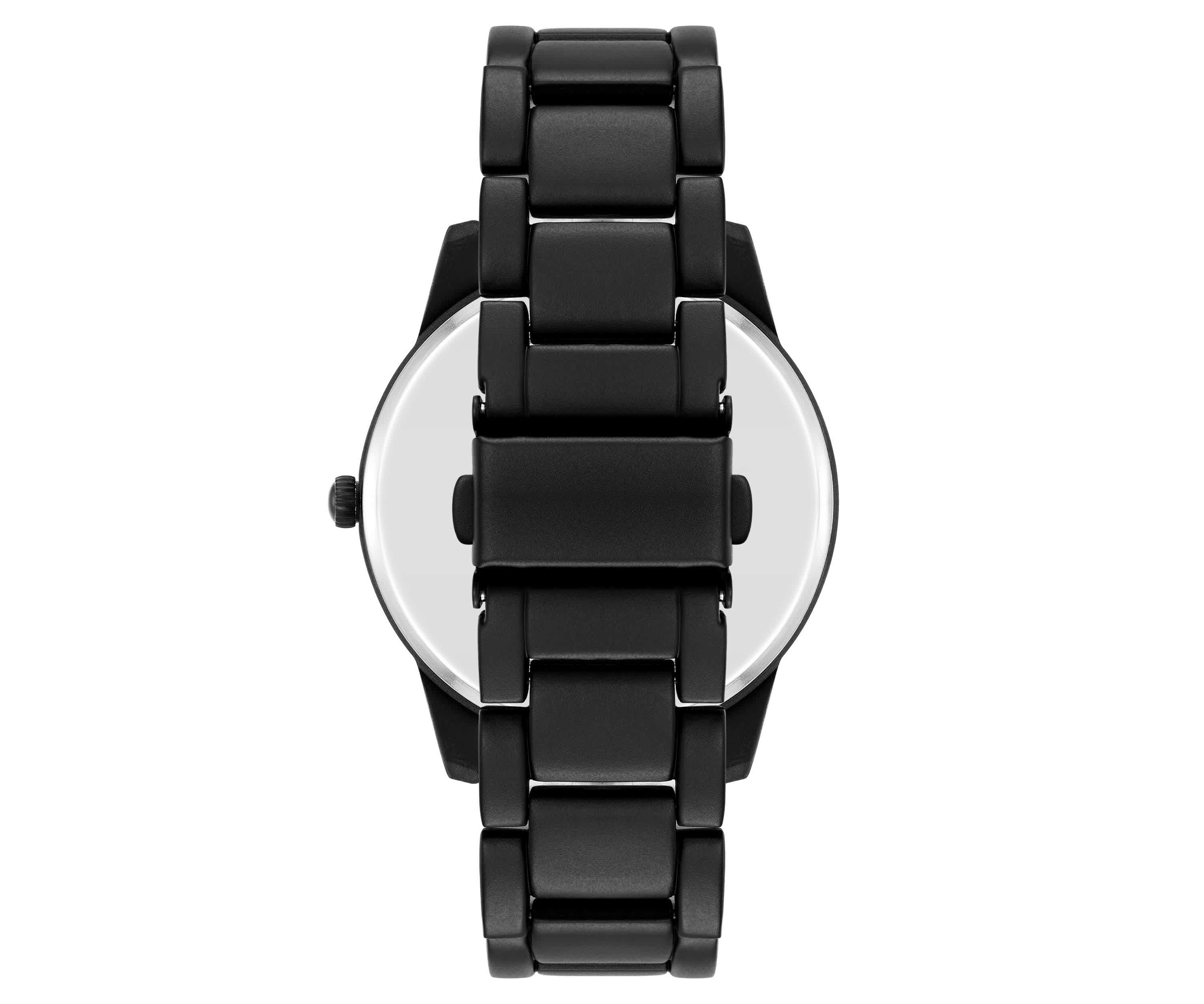 Steve Madden Mens Contemporary Black Alloy Metal Watch, 45mm