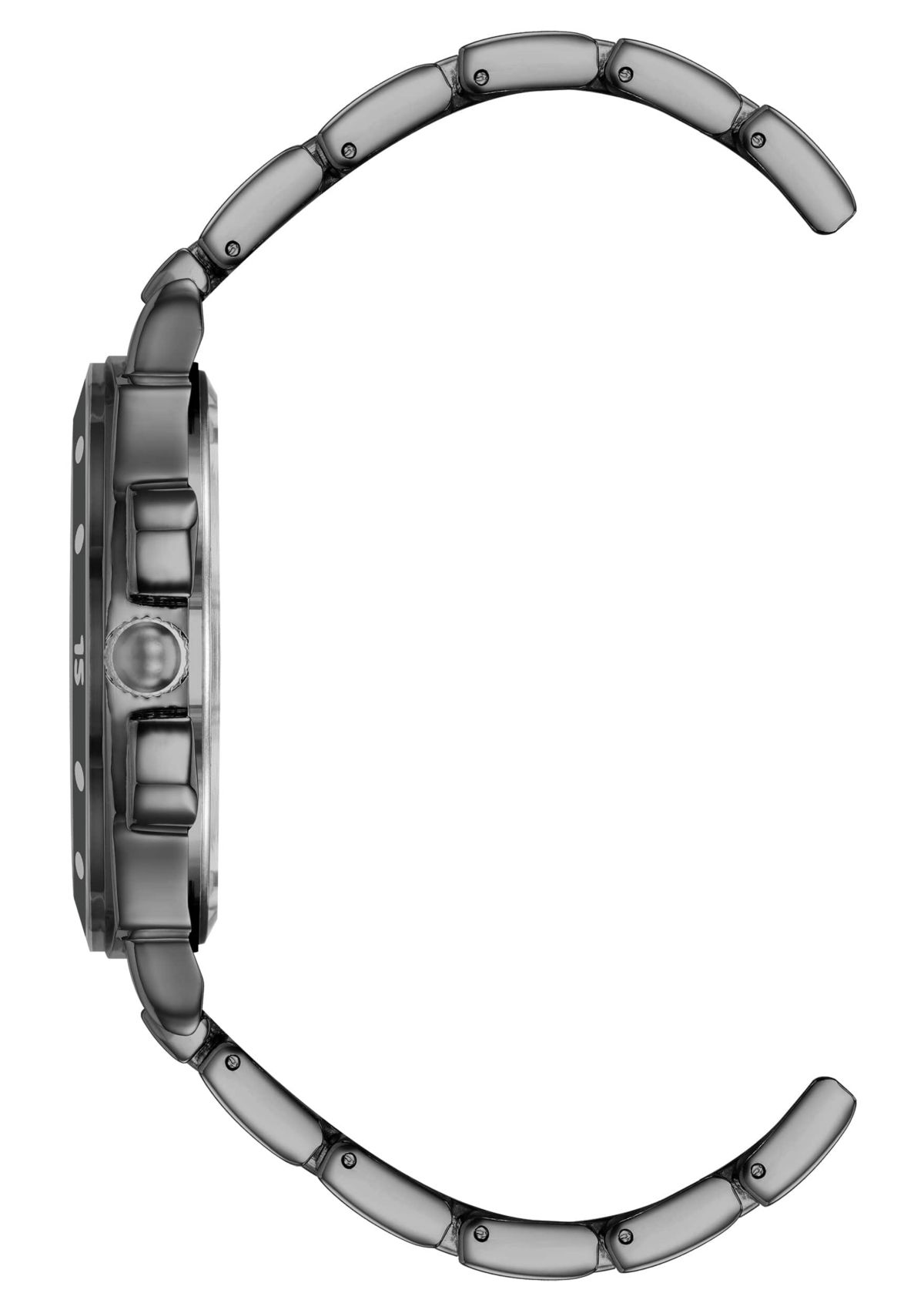 Steve Madden Mens Polished Black Alloy Metal Watch, 45mm