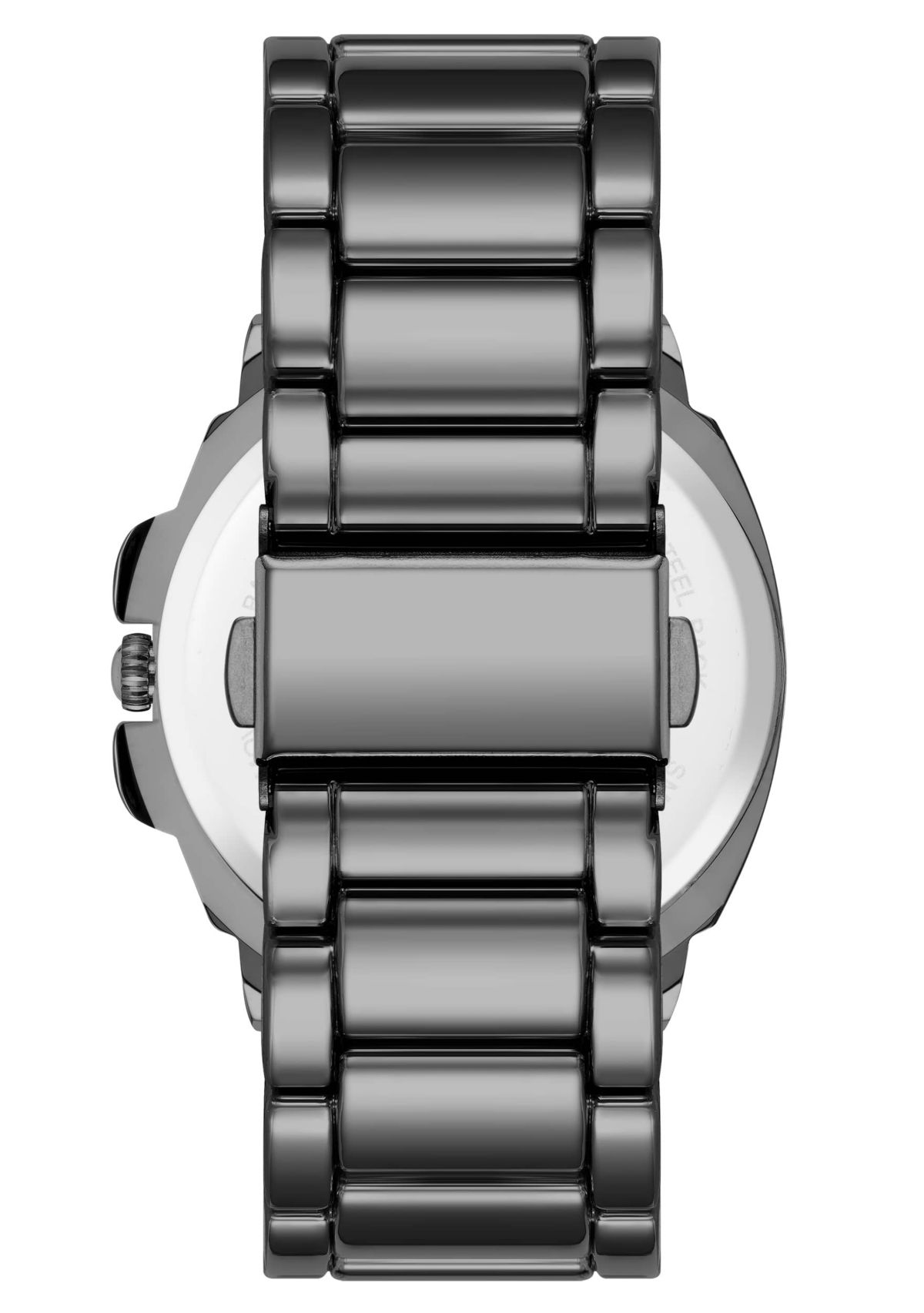 Steve Madden Mens Polished Black Alloy Metal Watch, 45mm