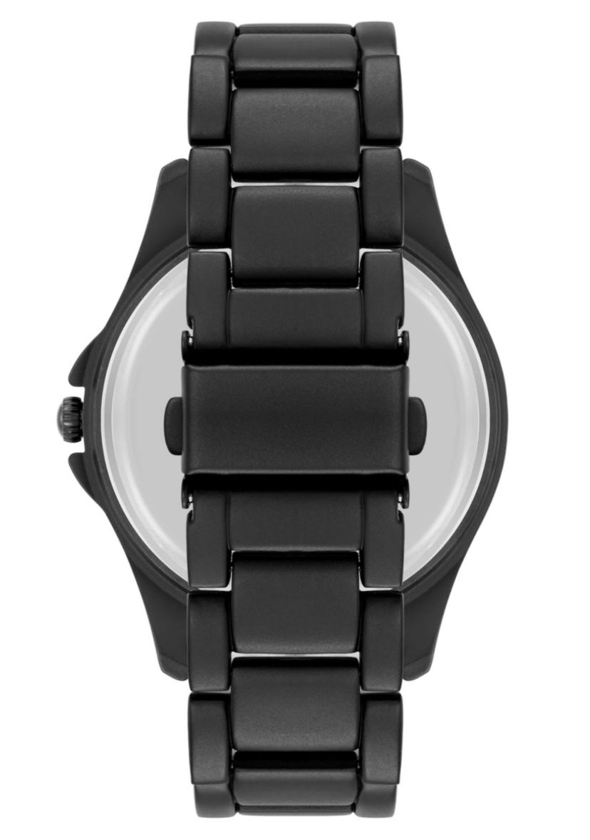 Steve Madden Mens Detailed Champagne and Black Alloy Metal Watch, 45mm