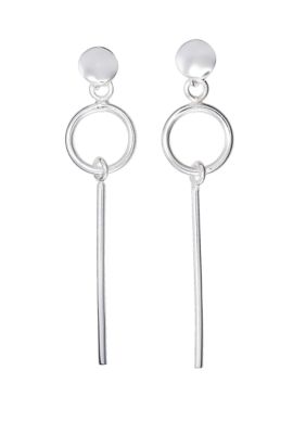 Belk Silverworks Silver Round Drop Post Back Earrings | belk