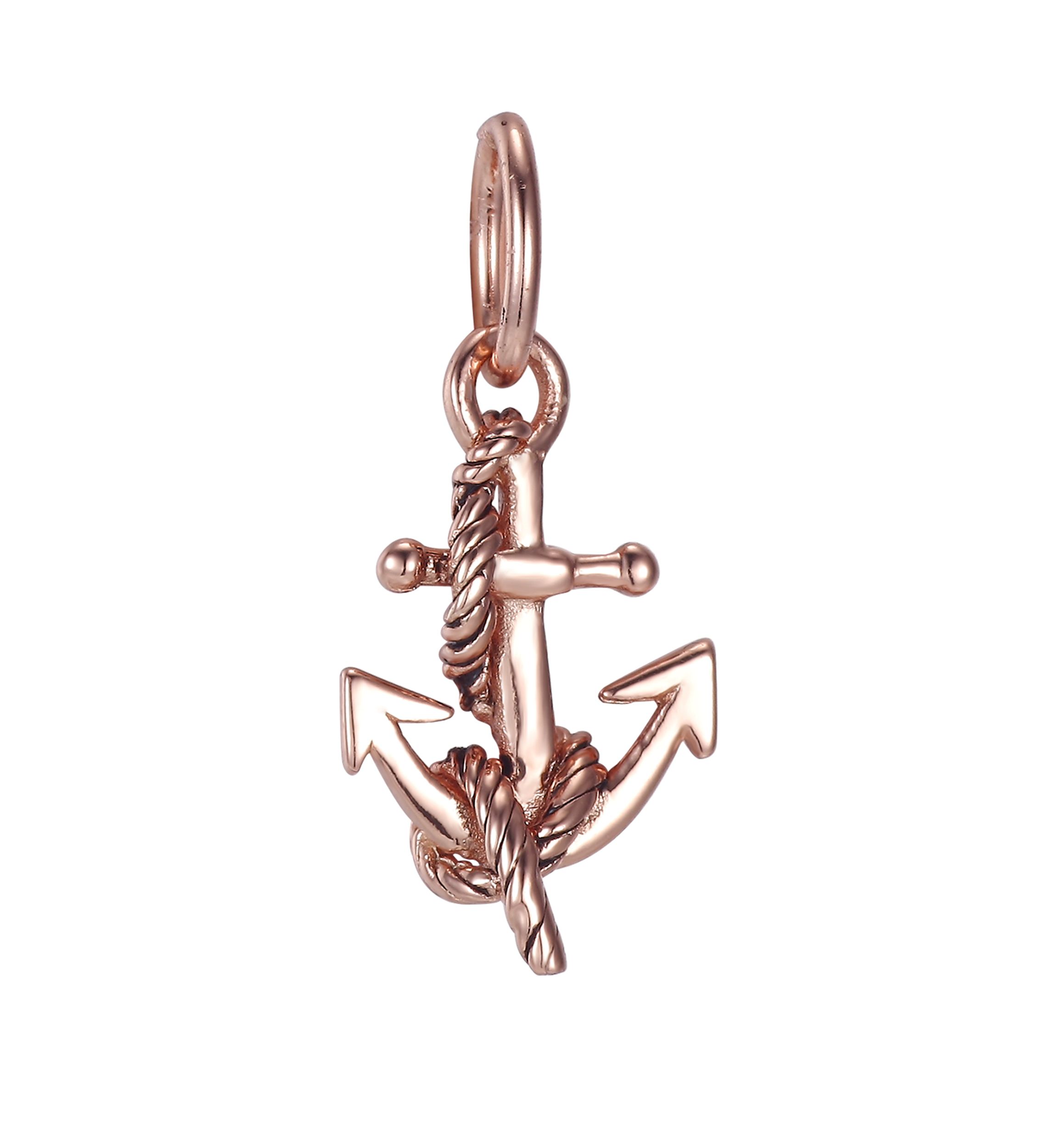 Southern Charm Sterling Silver and Rose Gold Anchor Charm 