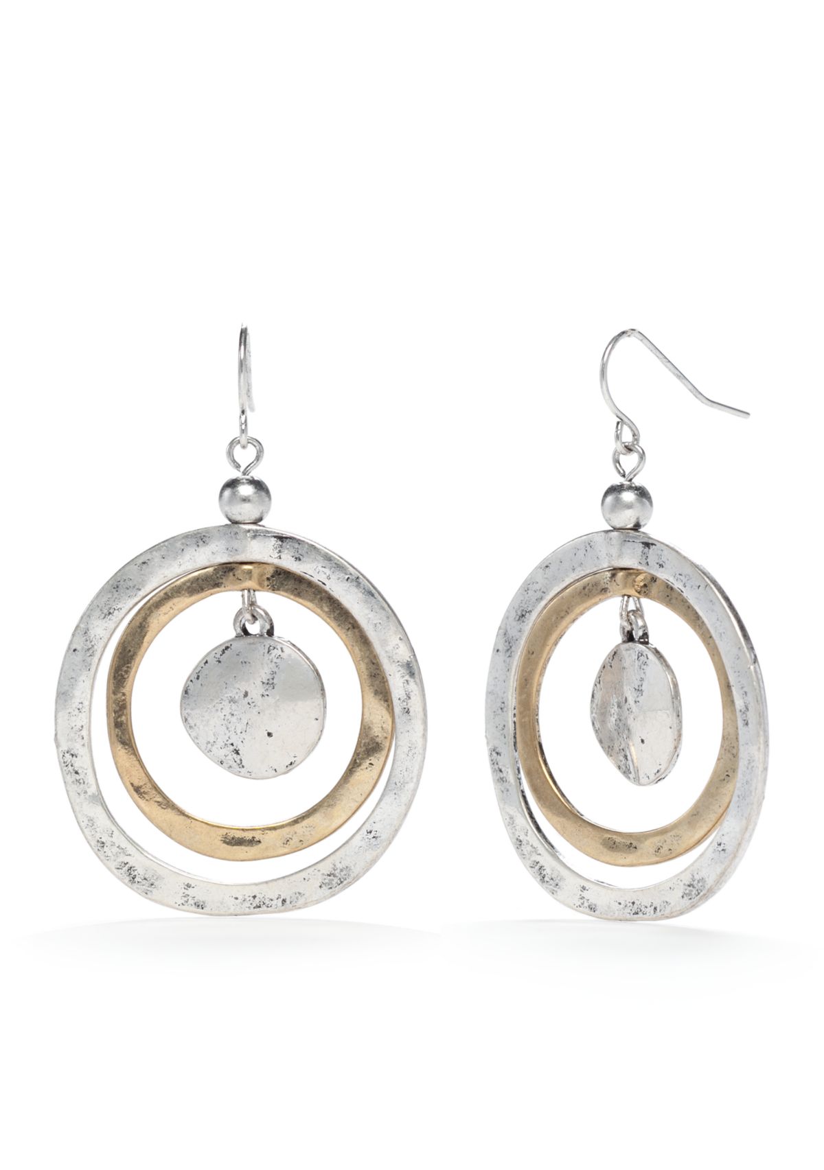 2 Tone Metal Works Orbital Hoop Earrings