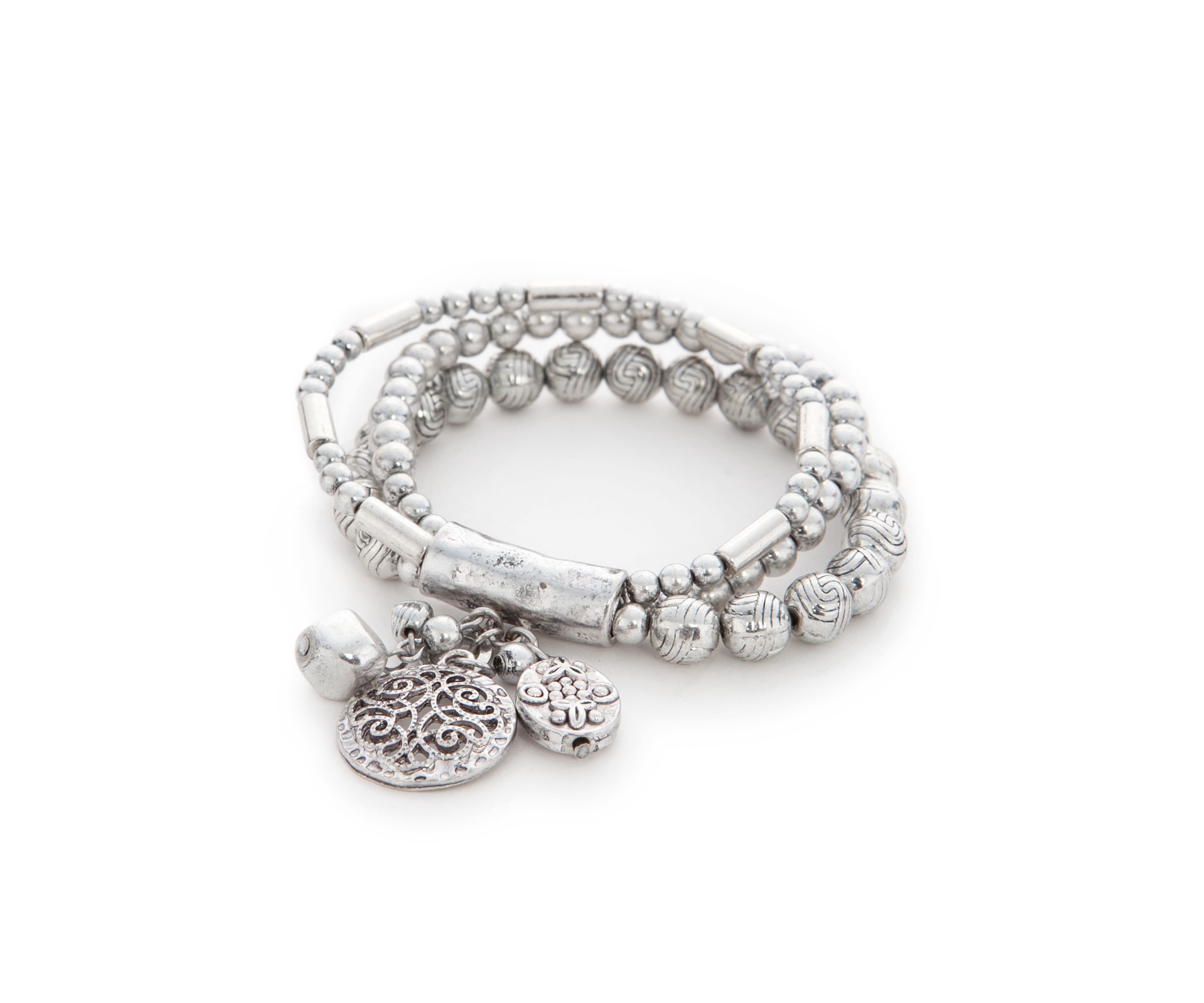 Silver Tone Dream Weaver Bracelet Set