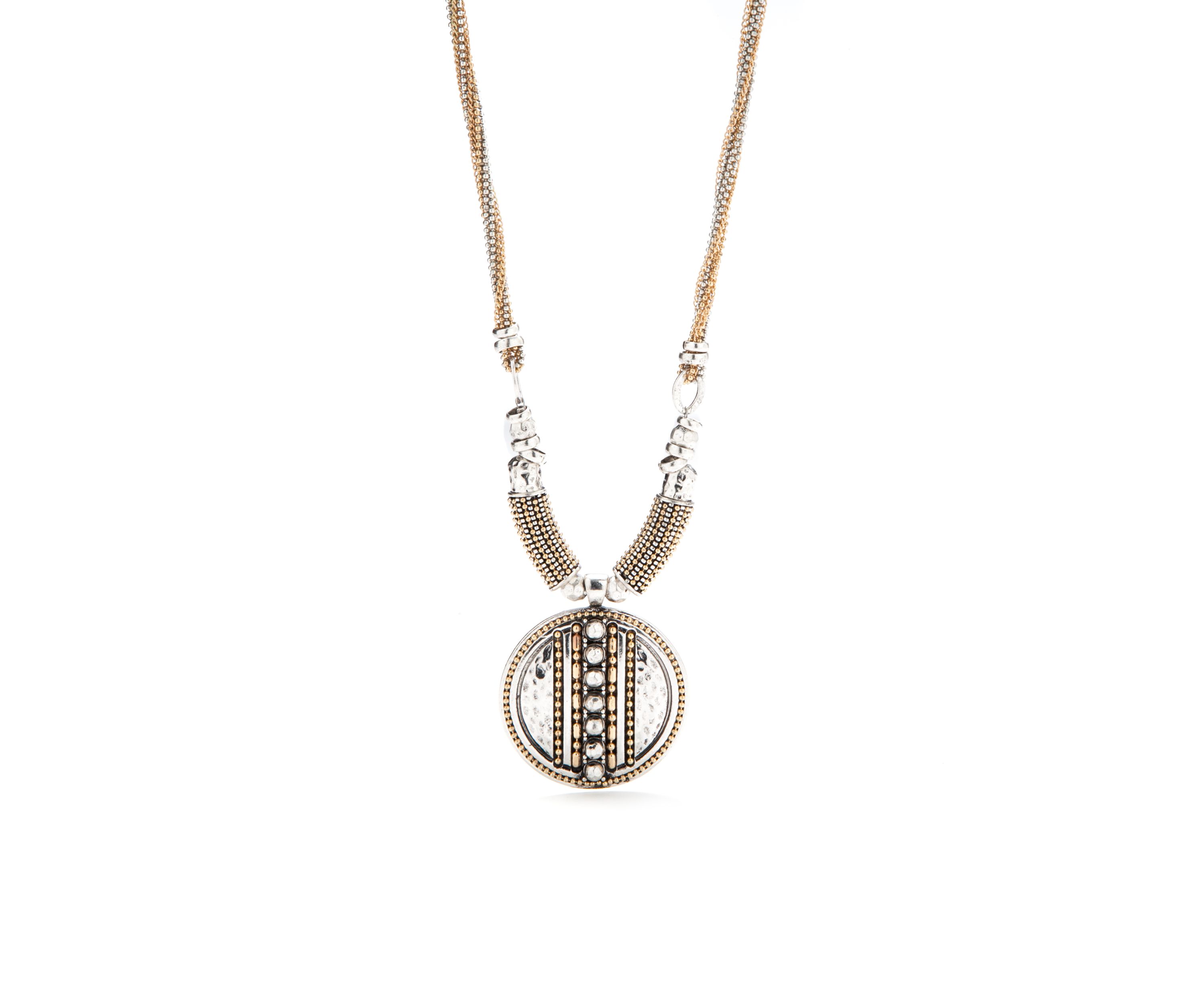 Two Tone Chain Reactive Pendant Necklace