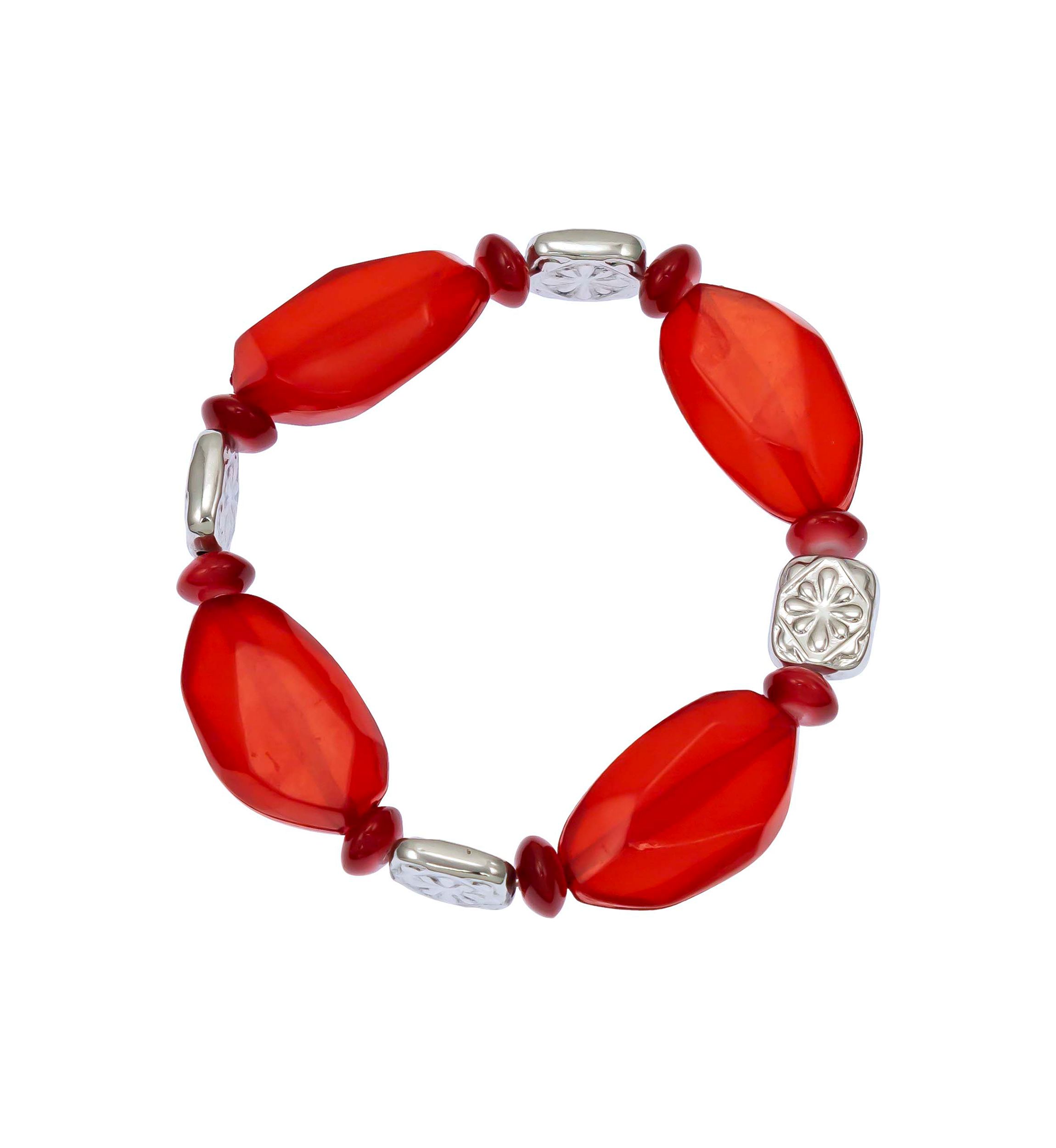 Chunky Red Bead Stretch Bracelet