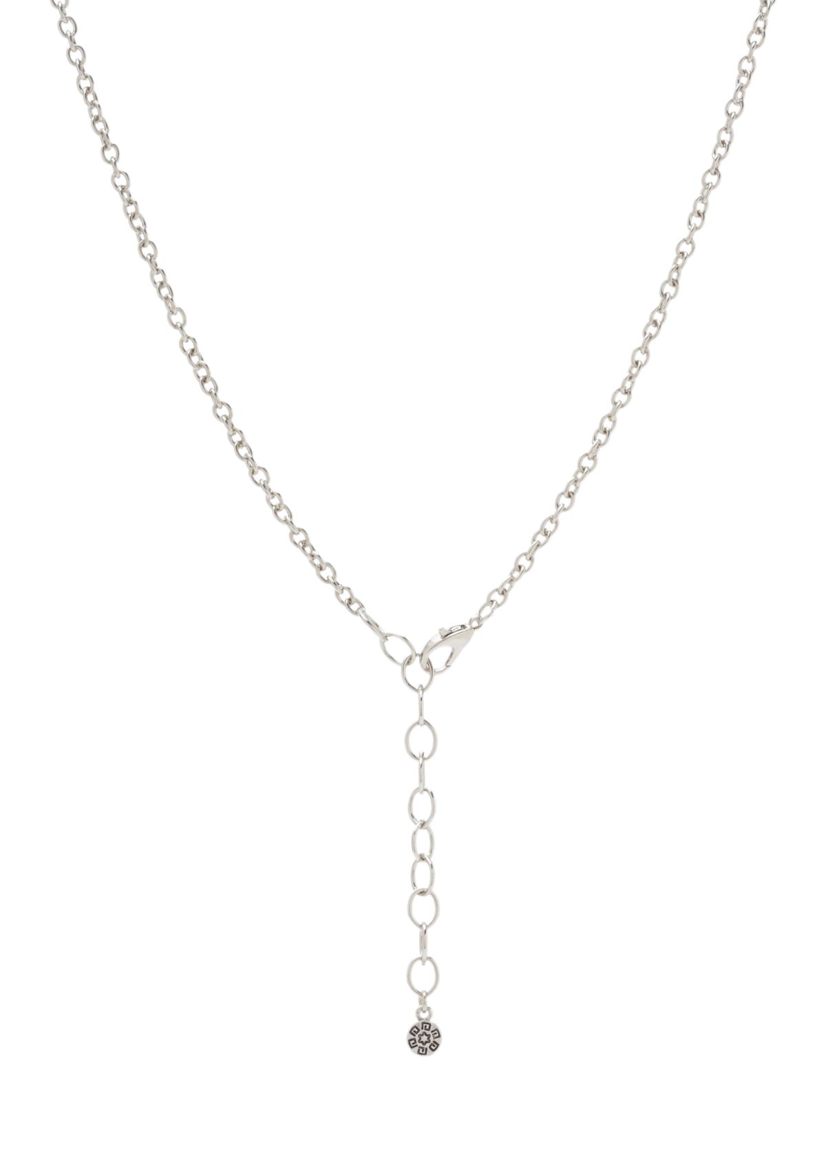 Silver Tone Long Disc Pendant Beaded Tassel Necklace