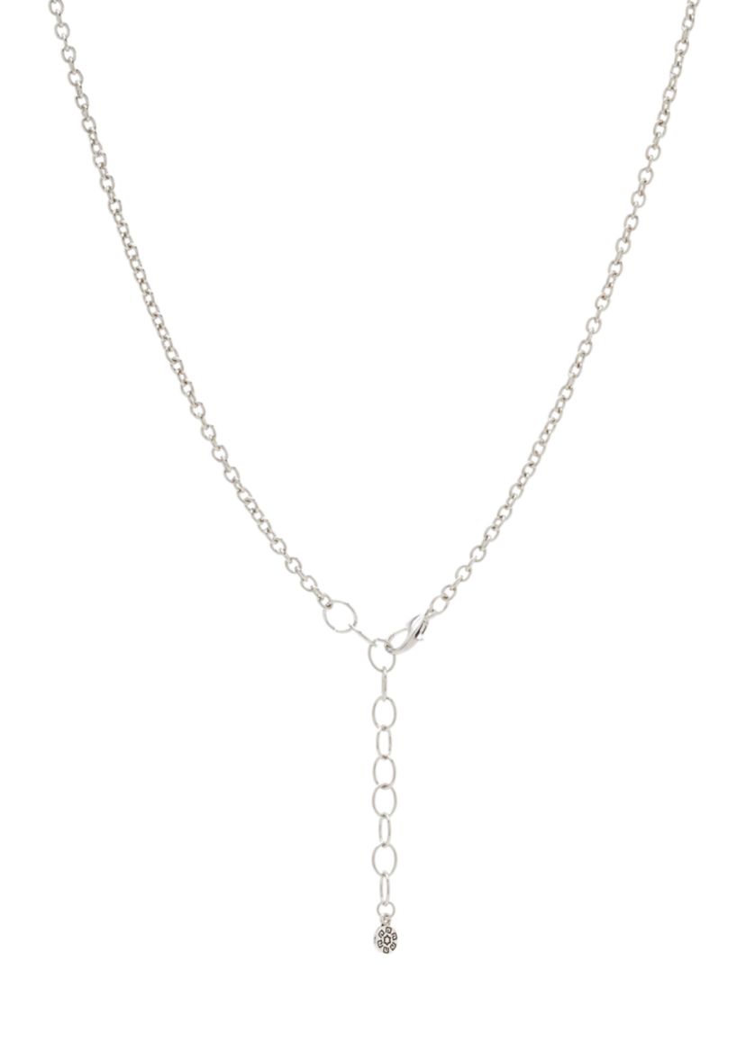 Silver Tone Shaky Bead Drop Necklace