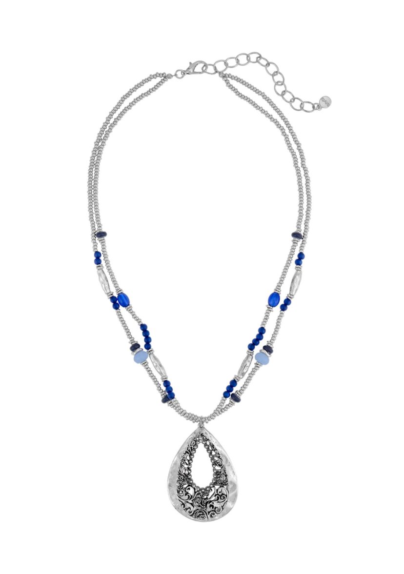 Open Teardrop Pendant Necklace