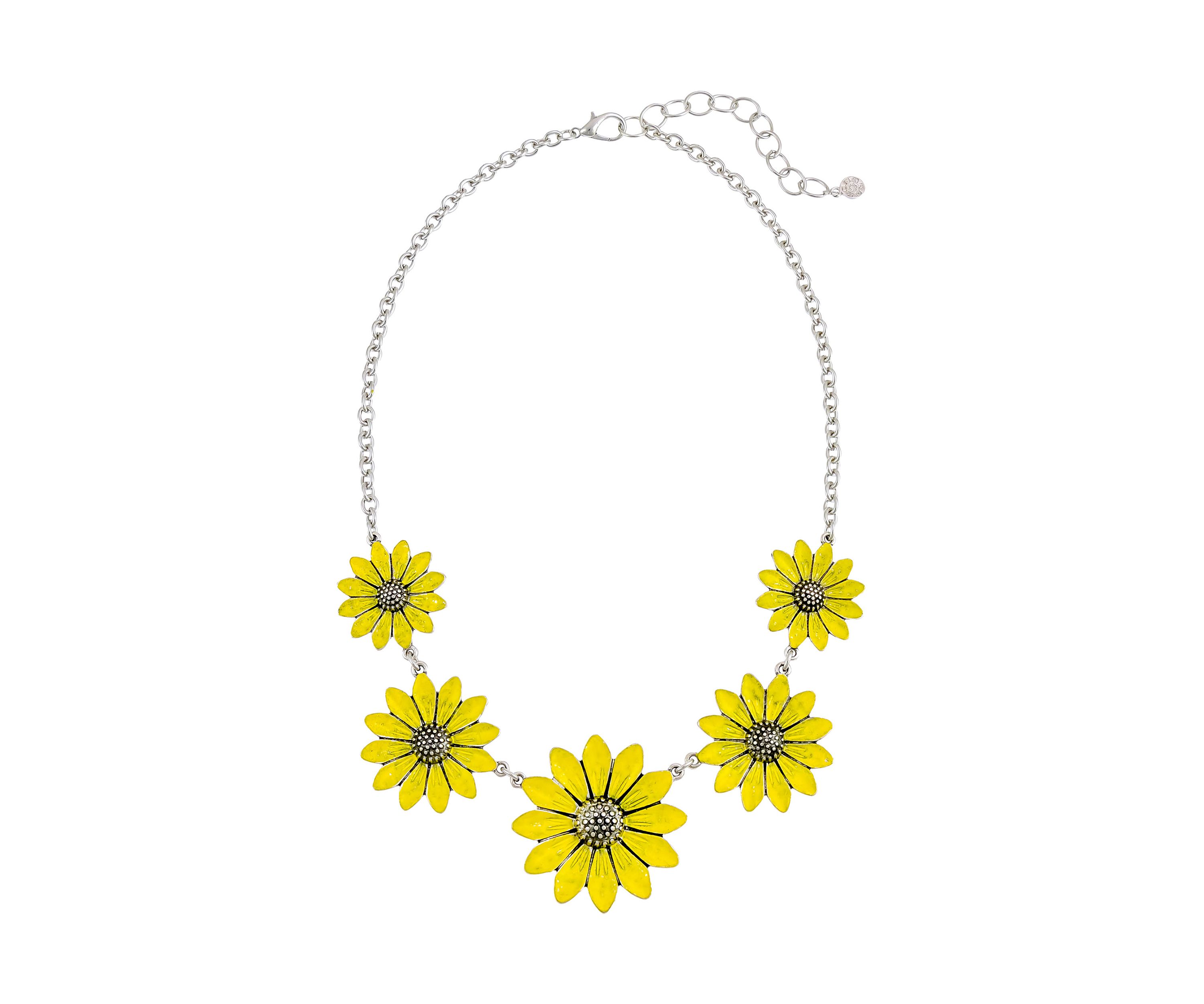 Graduated Flower Frontal Necklace